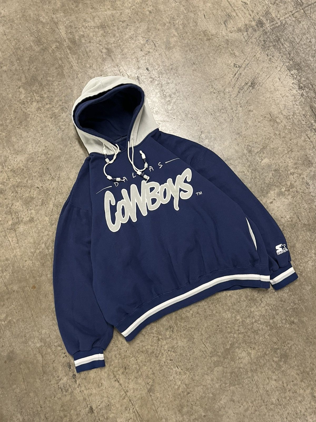Starter Vintage starter Dallas cowboys double hooded hoodie rare Size US XL / EU 56 / 4 - 1 Thumbnail