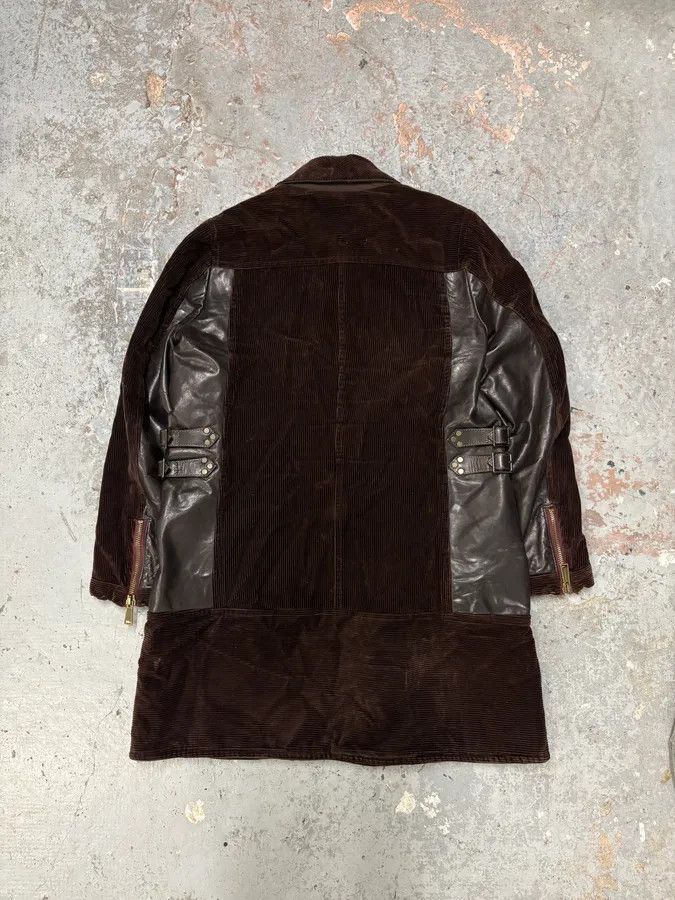 Dsquared2 AW2004 Dsquared2 Hybrid Brown Leather & Corduroy Long Coat Size US S / EU 44-46 / 1 - 6 Thumbnail