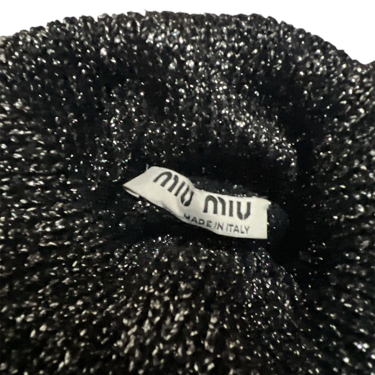 Miu Miu × Prada Miu Miu Metallic Mesh jumper turtleneck knit viscose Size XS / US 0-2 / IT 36-38 - 4 Thumbnail