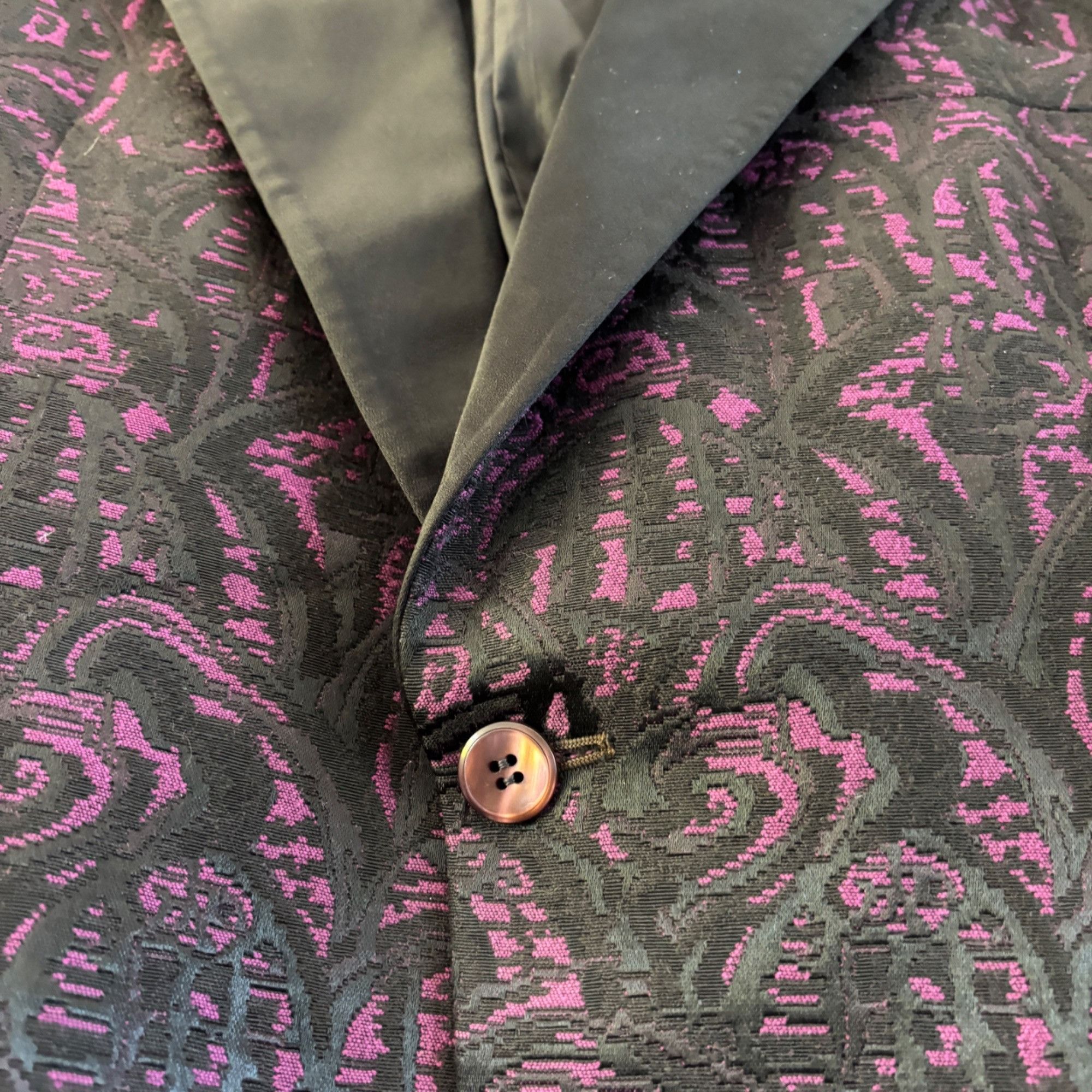 After Six Vintage 70s After Six Rudofker Paisley Brocade Tuxedo Jacket Size 36S - 9 Thumbnail