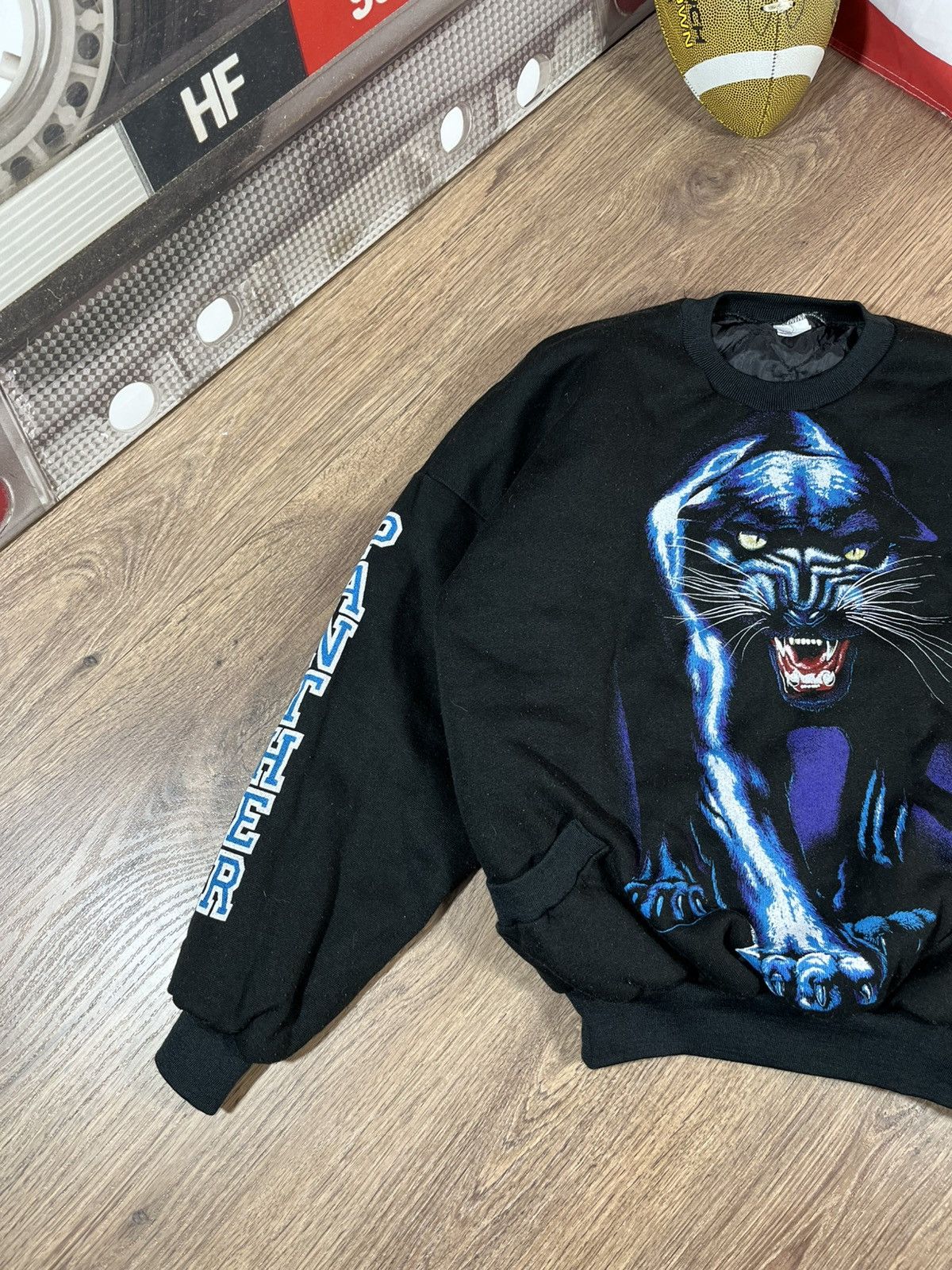 Vintage Vintage 90s Panther Sweatshirt Quilted Lined Jacket Size US L / EU 52-54 / 3 - 2 Thumbnail