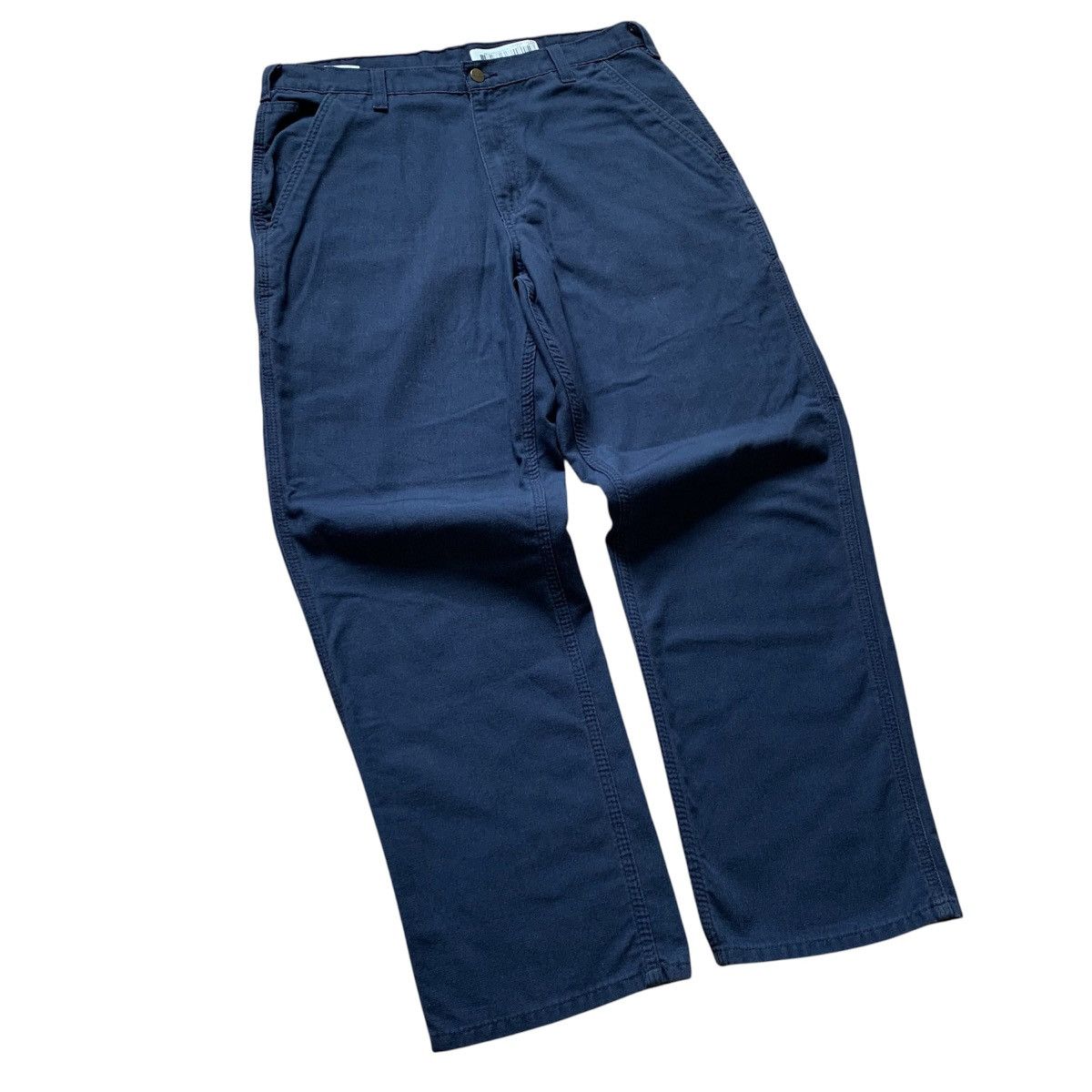 Carhartt Vintage Carhartt Navy Carpenter Dungaree Fit Pants 34x30 Size US 34 / EU 50 - 3 Thumbnail