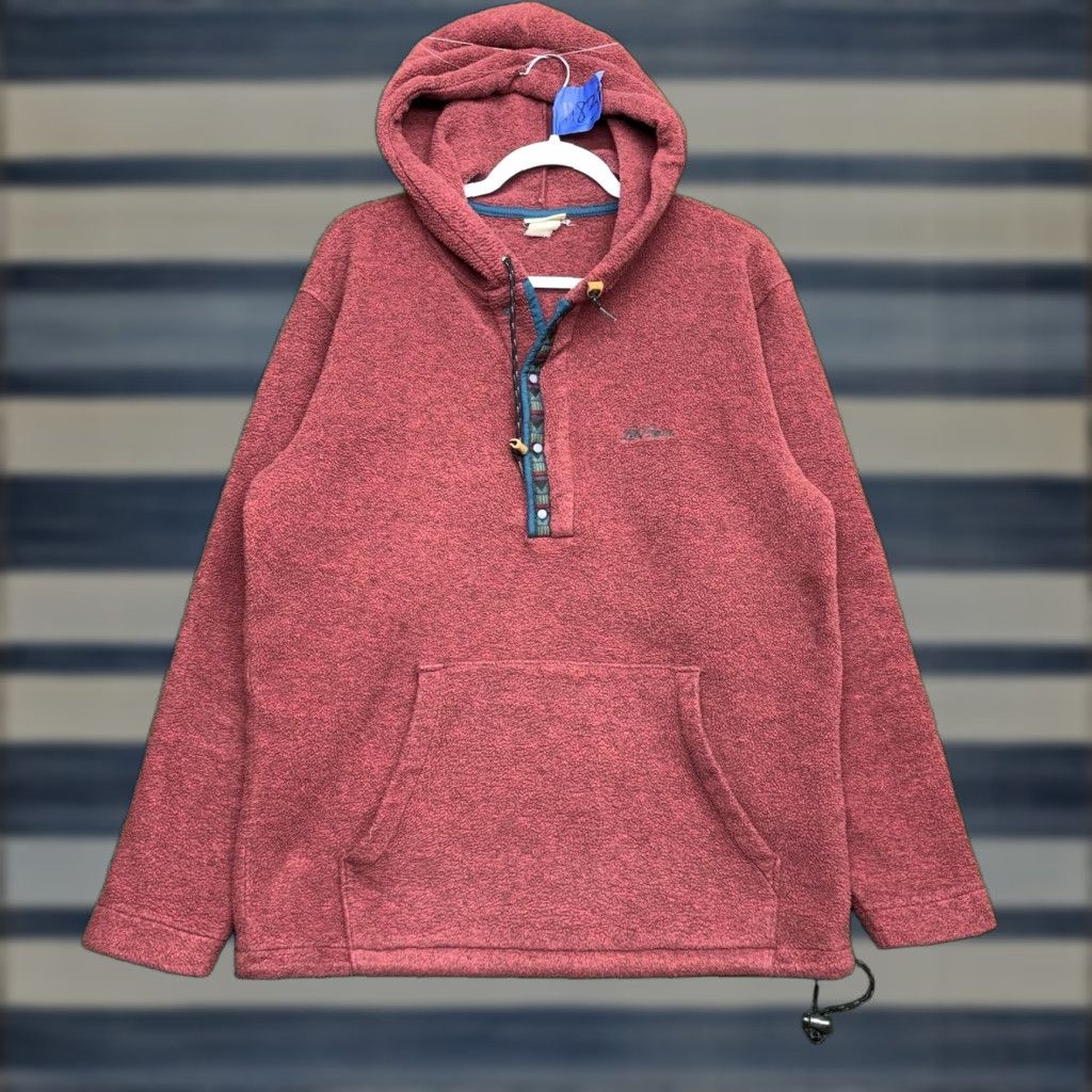 Vintage VINTAGE: No. LL Bean Fleece Pullover Mens Medium Quarter Snap Red Outdoor Hiking Sweater Size US M / EU 48-50 / 2 - 1 Thumbnail