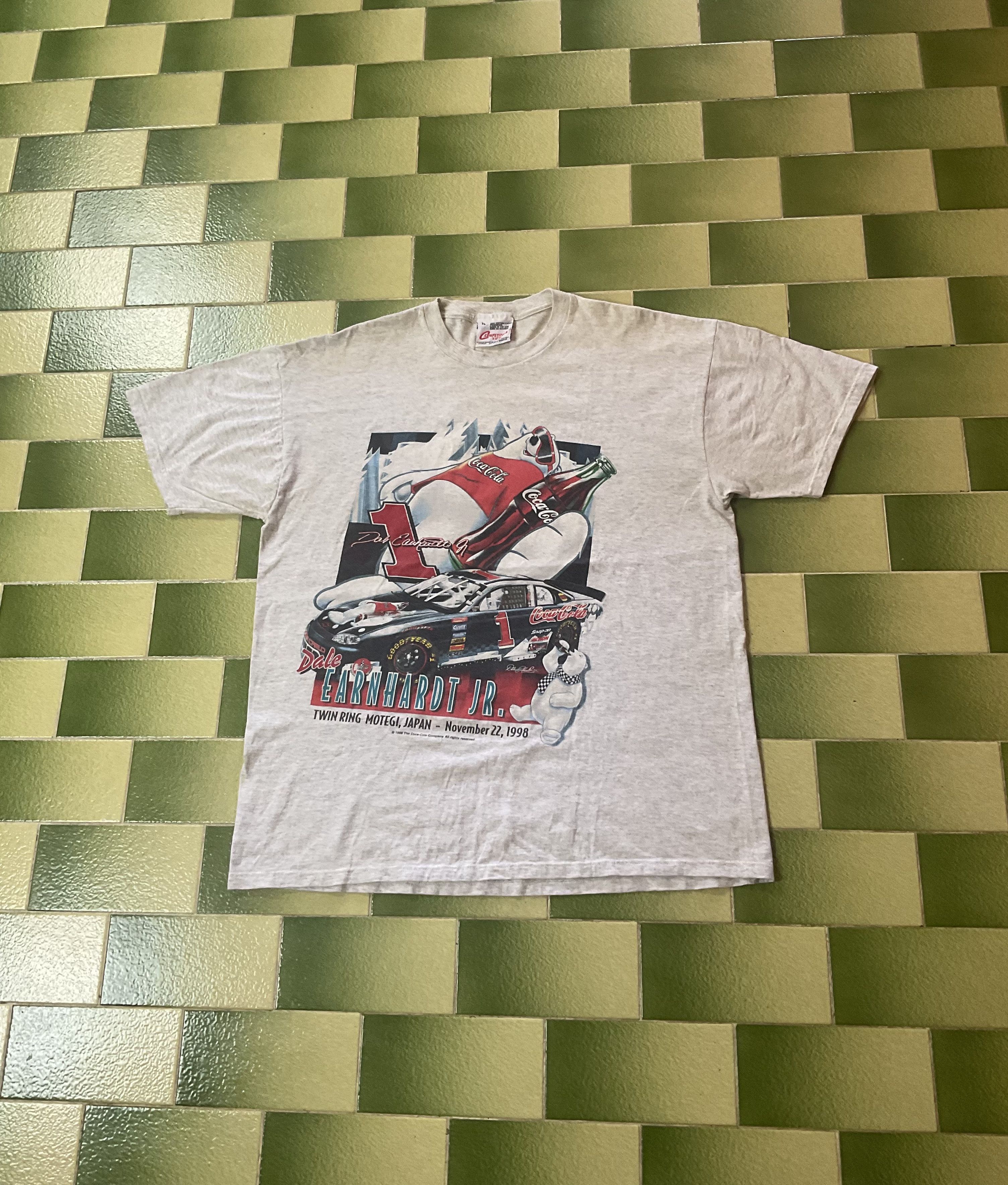 Coca Cola Vintage 1998 Coca Cola Dale Earnhardt Jr Nascar T-Shirt Size US XL / EU 56 / 4 - 1 Thumbnail