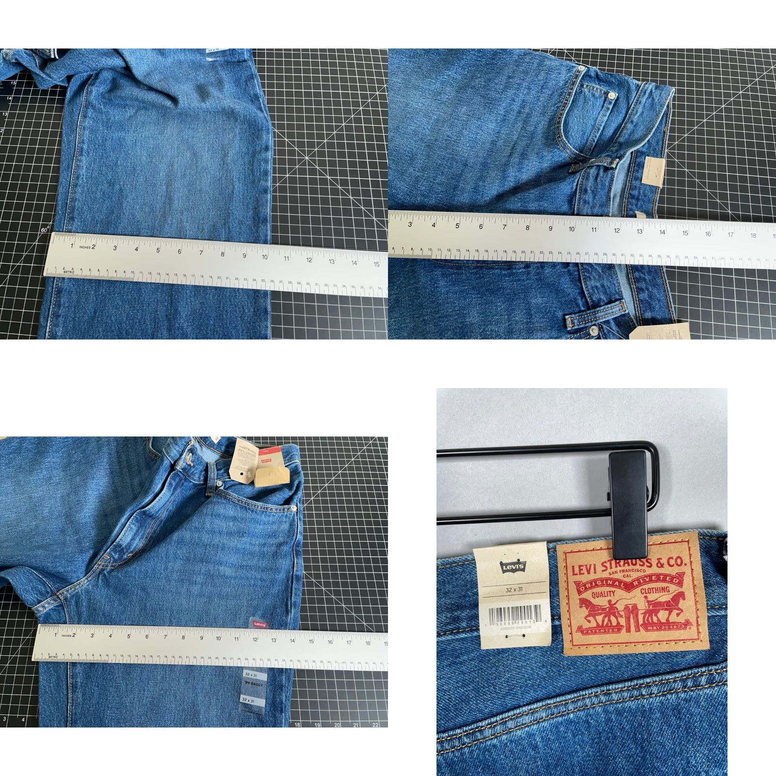 Levi's VINTAGE Levi's Jeans Women's Baggy Fit 94 Straight Leg 36x30.5 Blue Denim Fall Winter Size 24" / US 00 / IT 34 - 8 Thumbnail