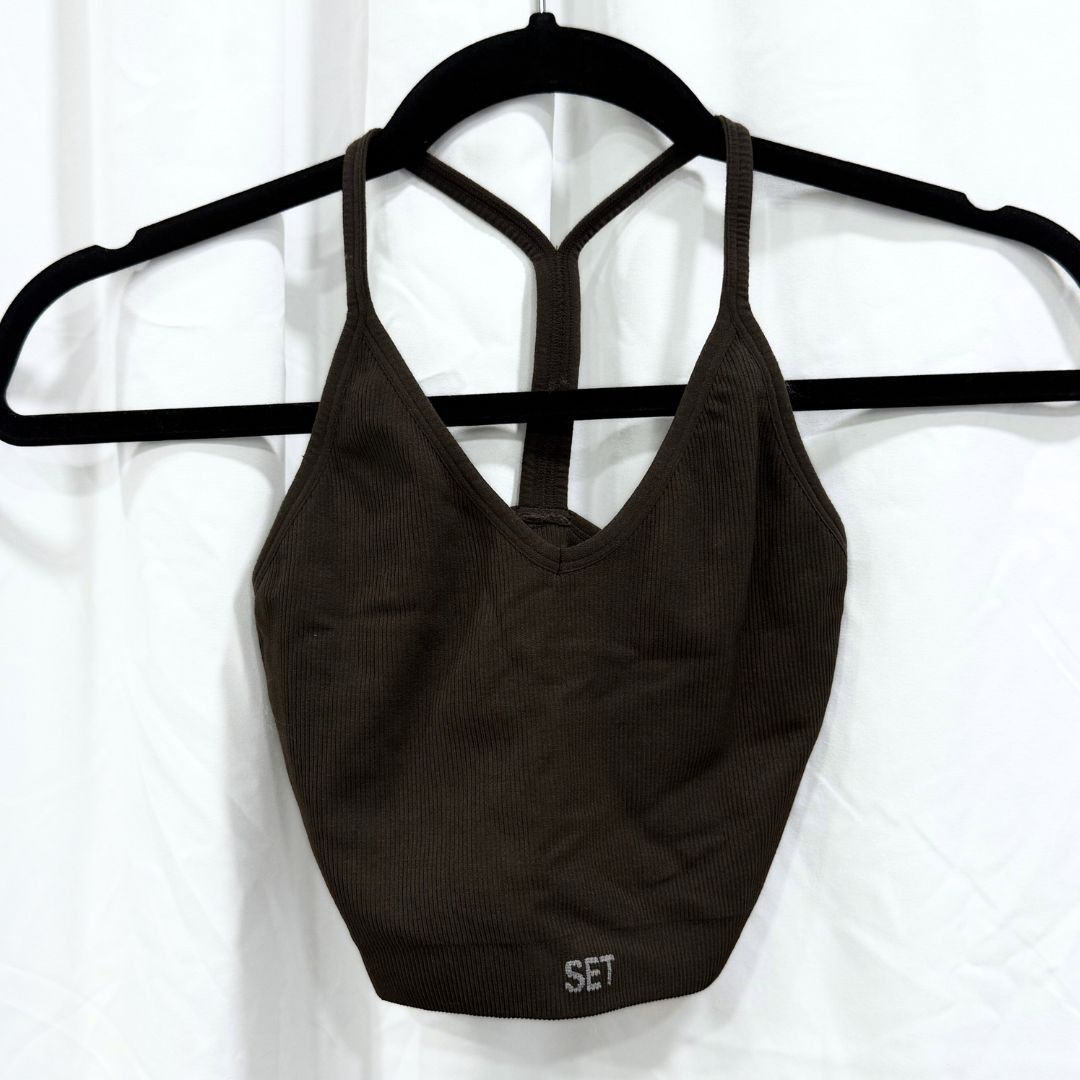 Other Set Active SCULPTFLEX Brown Power Ribbed V-Bra | Sz S Size ONE SIZE - 2 Thumbnail
