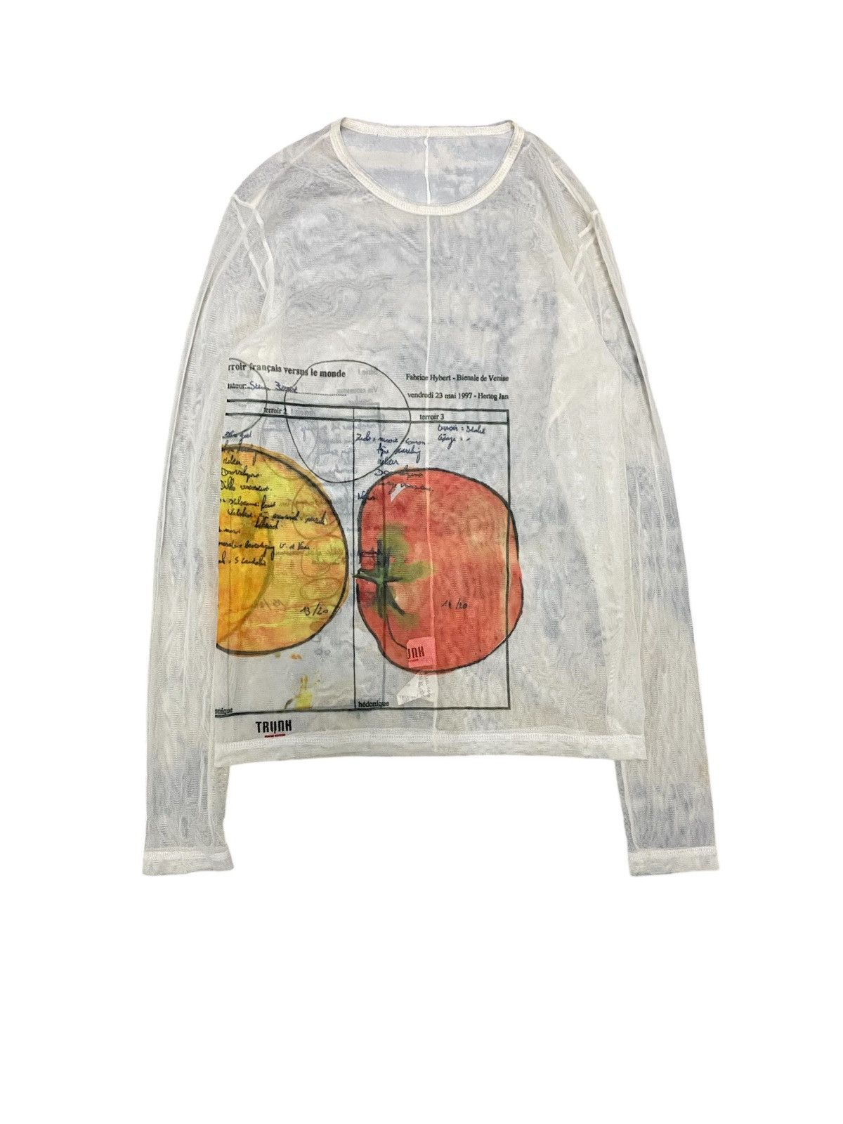 Yoshiyuki Konishi SS97 Hiroko Koshino Mesh fruits shirt Size S / US 4 / IT 40 - 1 Thumbnail