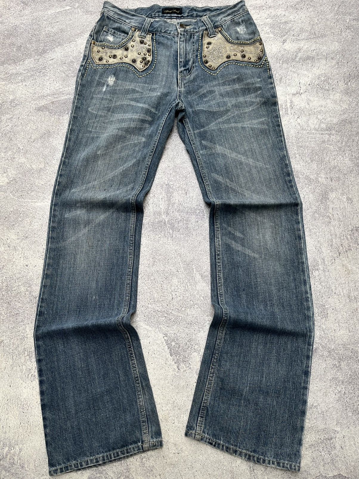 Tornado Mart Beach sound flared studded jeans inspired from tornado mart Size 29" - 1 Thumbnail