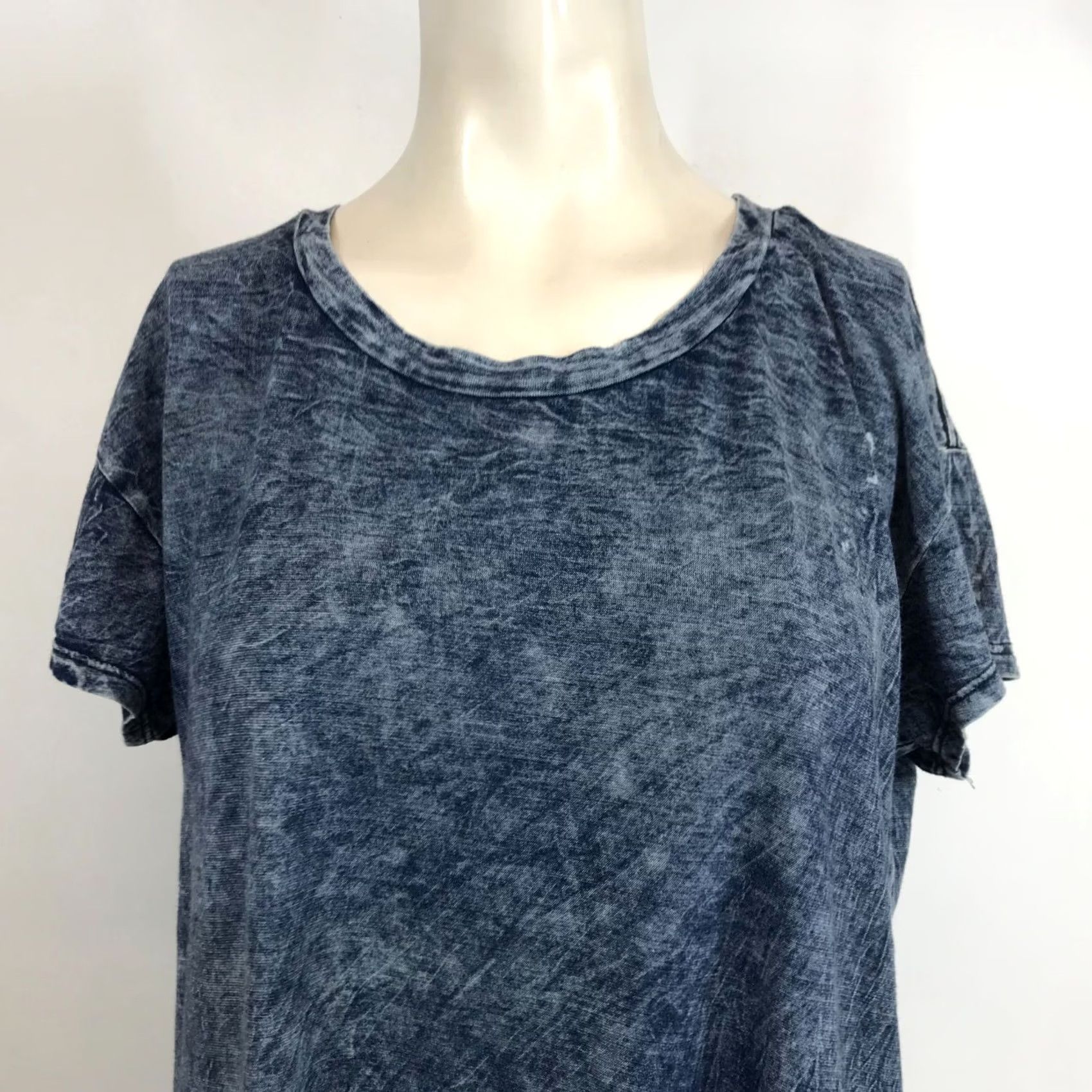 Michael Stars MICHAEL STARS WOMENS OS BLUE SHORT SLEEVE ROUND NECK COTTON T-SHIRT Size ONE SIZE - 2 Thumbnail