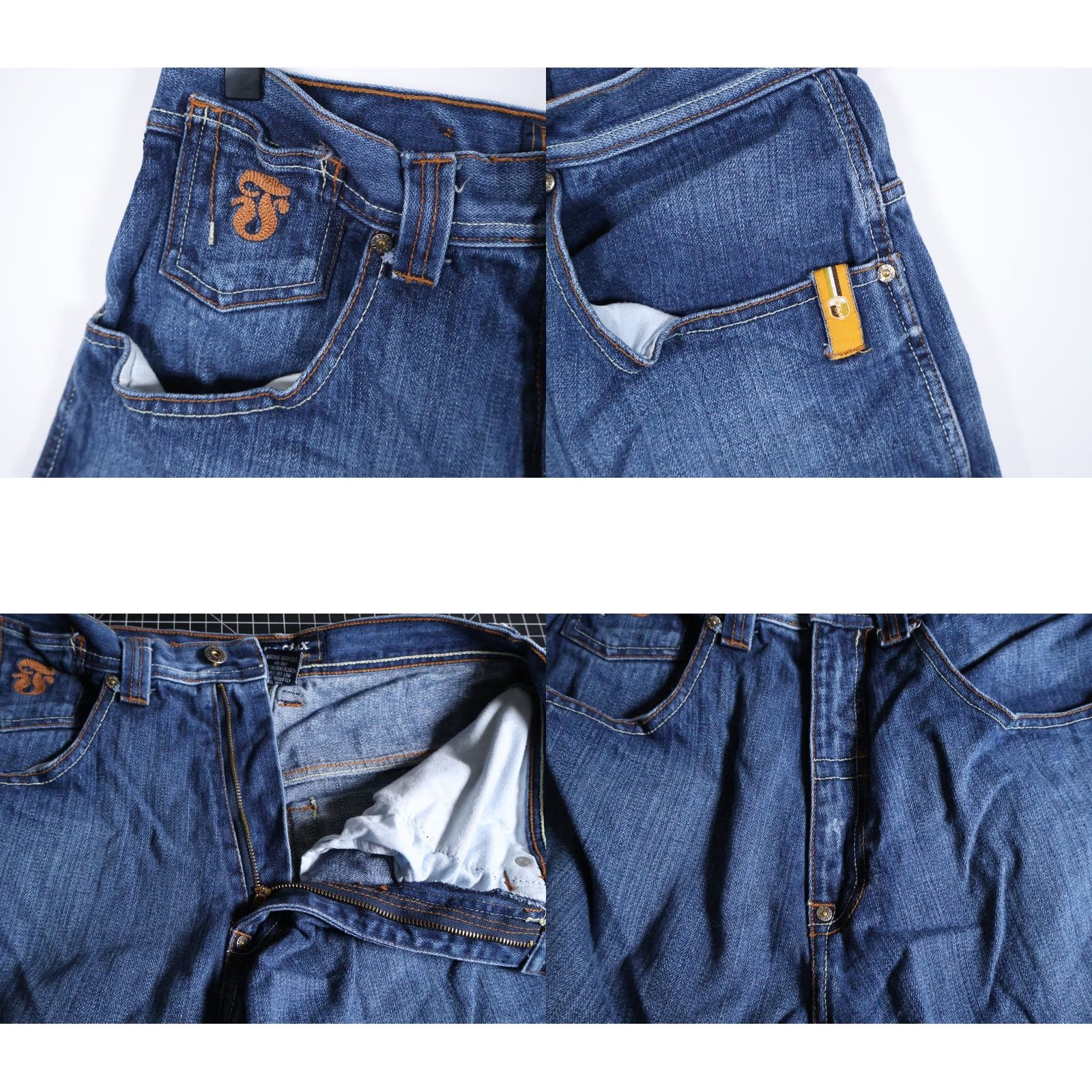 Denime VINTAGE Bare Fox Baggy Jean Shorts Bermuda Denim 30 x 12 Blue Embroidered Men’s Shorts Boys? Size US 30 / EU 46 - 9 Thumbnail