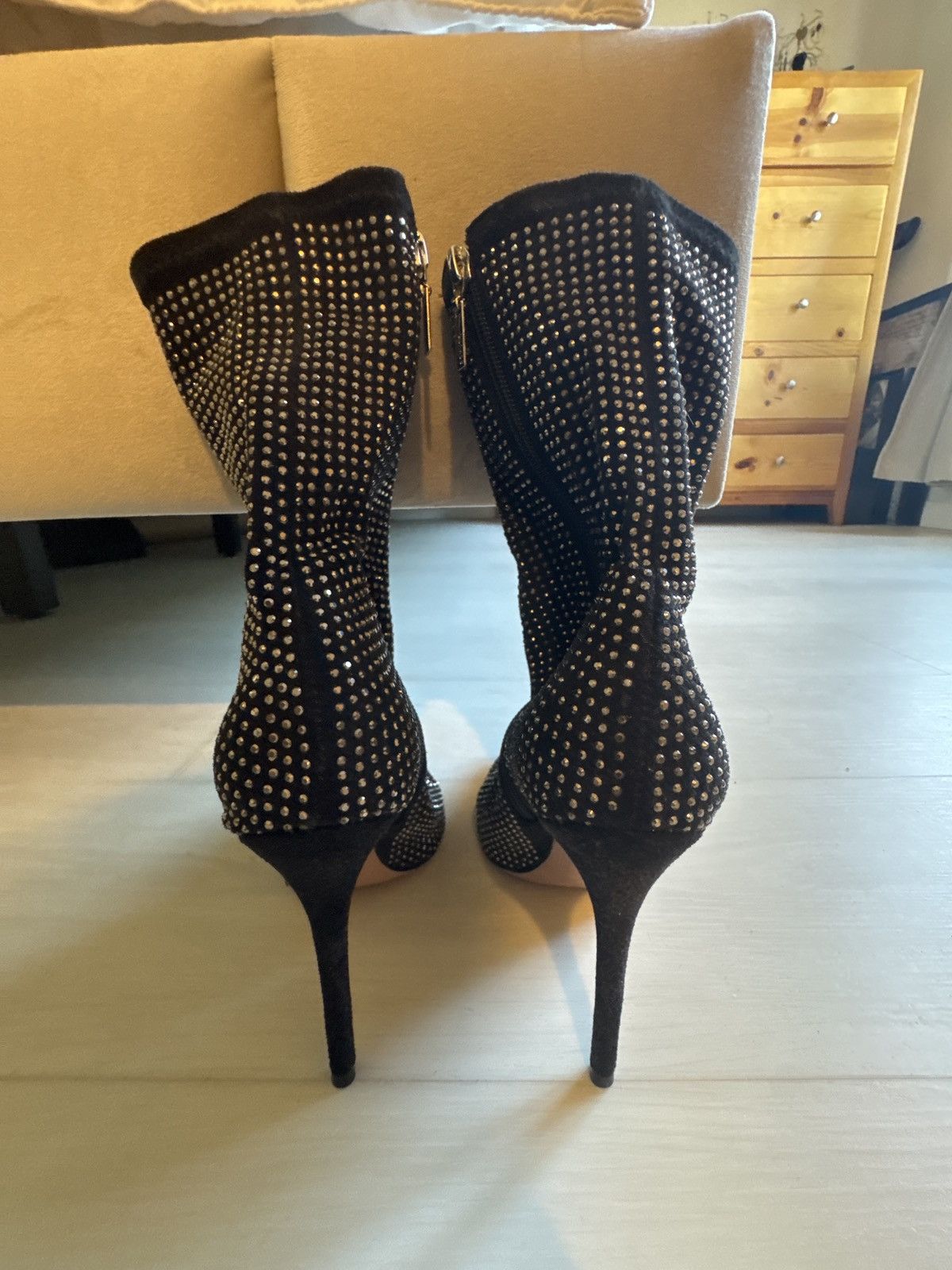 Steve Madden Lightly Used Steve Madden Wifey black rhinestone boots Size US 7 / IT 37 - 3 Thumbnail