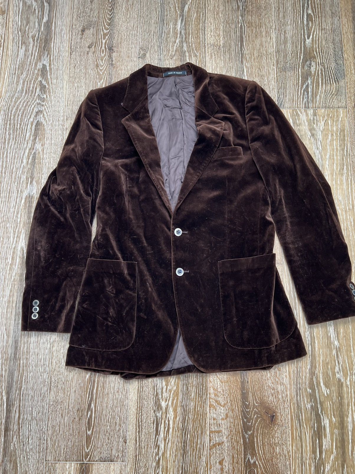 Vintage yves saint laurent brown velvet velour blazer jacket