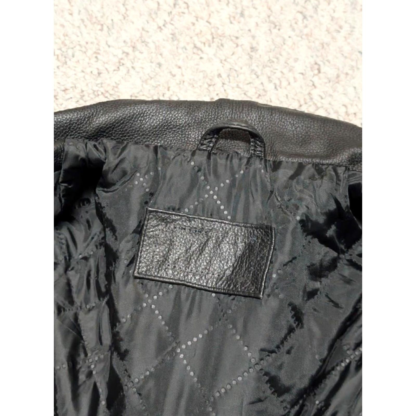 Doublet VINTAGE WESTERN Pea Coat Leather 44 Chest 24.5" Cowhide Black Tall LONG Mens 1990s Cowboy Size US L / EU 52-54 / 3 - 6 Thumbnail