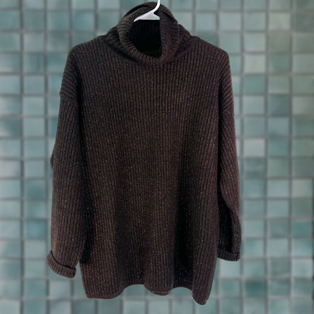 Vintage Nina Charles For Kasper A.S.L Womens Turtleneck Knitted Brown Sweater Size XL Size XL / US 12-14 / IT 48-50 - 1 Thumbnail