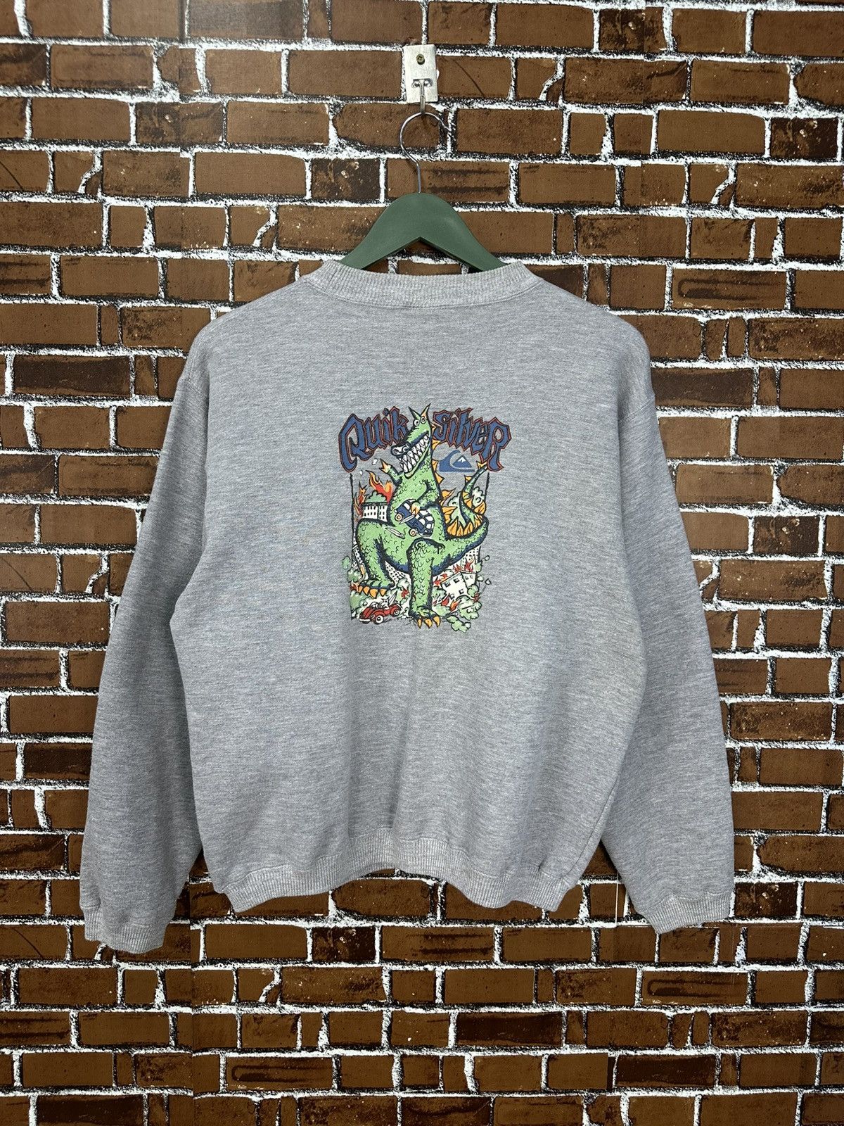 Quiksilver Vintage 90s Hook Ups Quiksilver Crop Top Crewneck Z389 Size US M / EU 48-50 / 2 - 1 Thumbnail