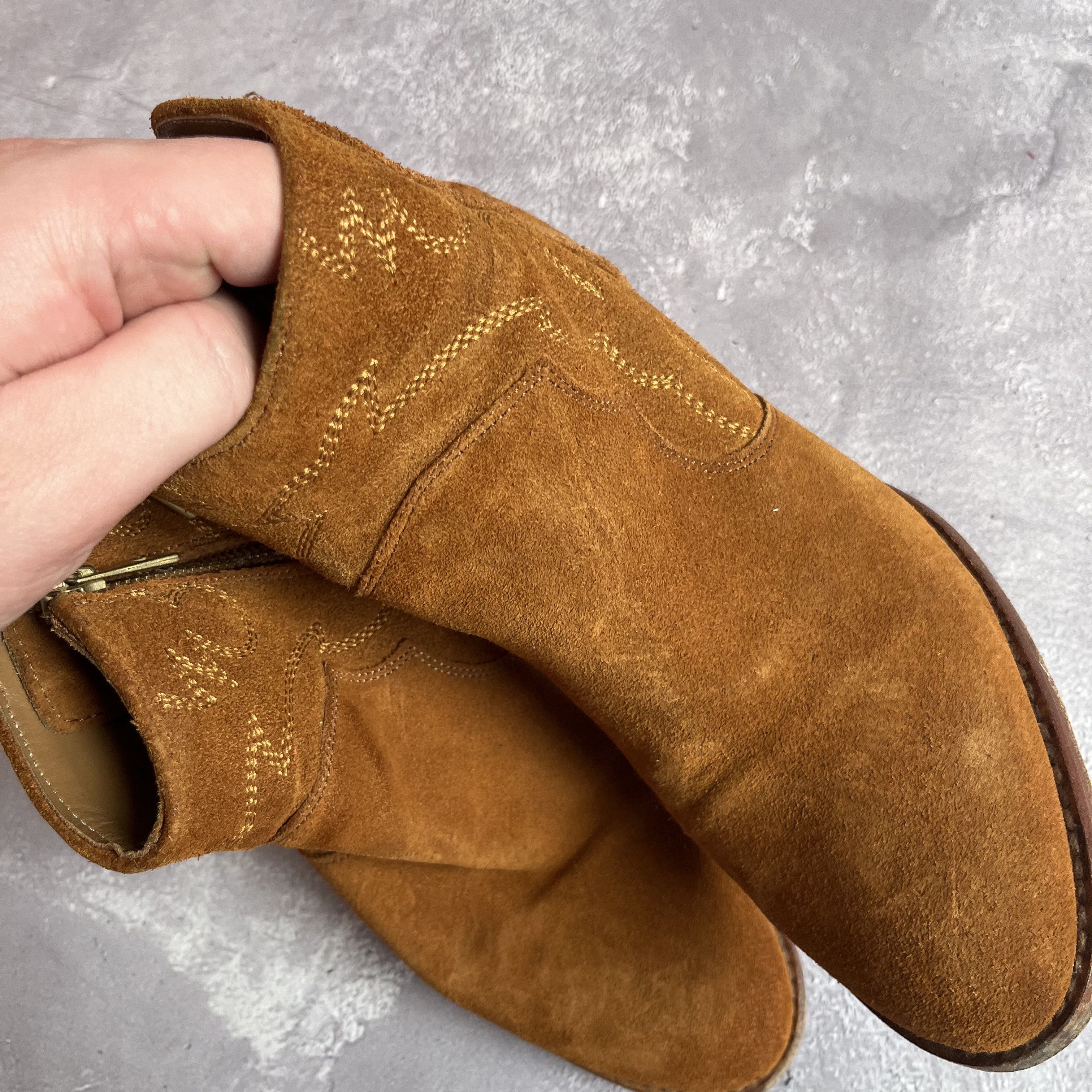 Zadig & Voltaire Zagid & Voltaire Western Suede Ankle Boots Cowboy Size US 7 / IT 37 - 10 Thumbnail