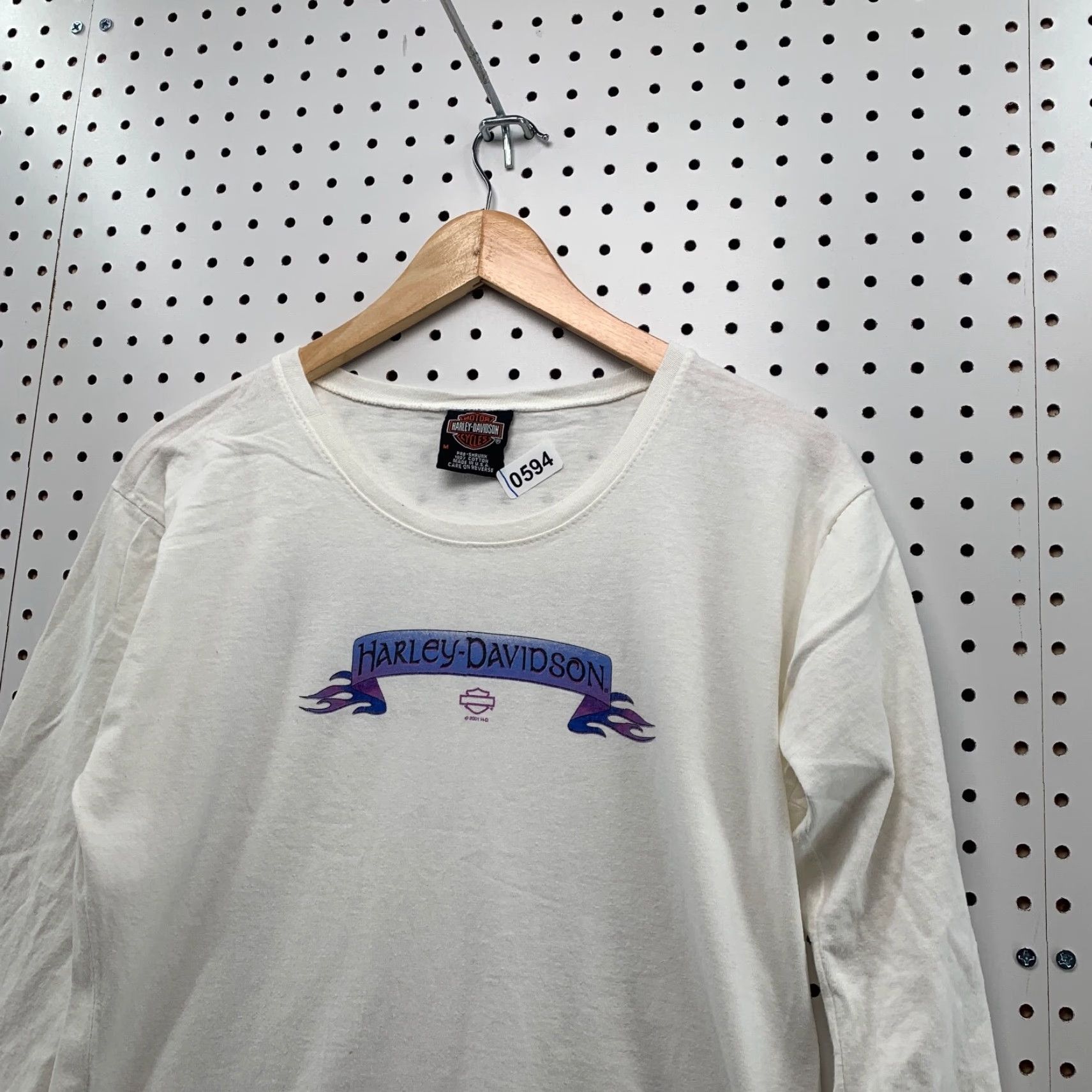 Harley Davidson VINTAGE Harley-Davidson Motorycle Shirt Womens M Made USA White 100% Cotton Long Sleeve Motorcycle casual Womens Medium Shirt Size M / US 6-8 / IT 42-44 - 5 Thumbnail