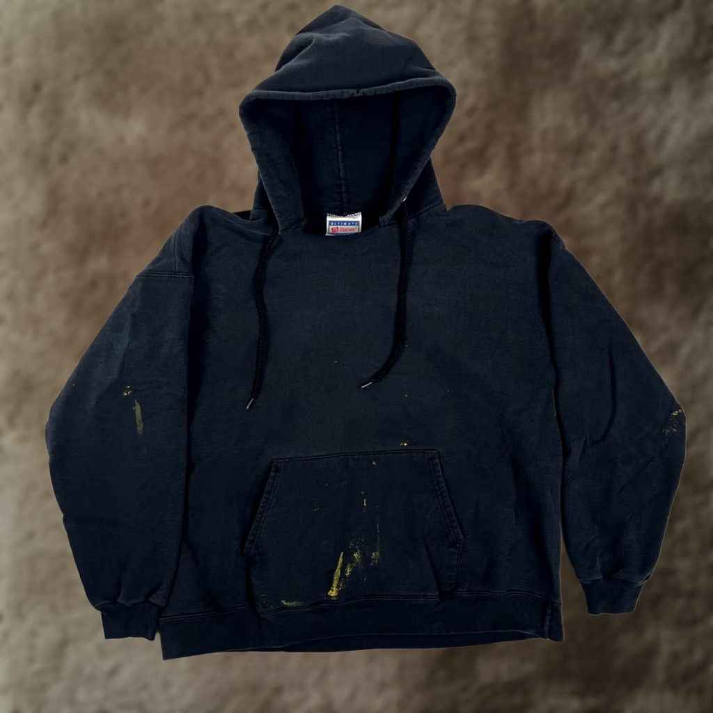 Hanes VINTAGE Hanes Hoodie Mens Large Black Pullover Sweatshirt Padding? No, not relevant. Size US L / EU 52-54 / 3 - 1 Thumbnail