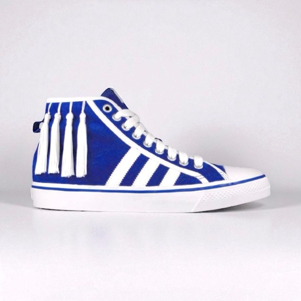 adidas Nizza Hi “Tassels” by Jeremy Scott Blue Suede US 9.5