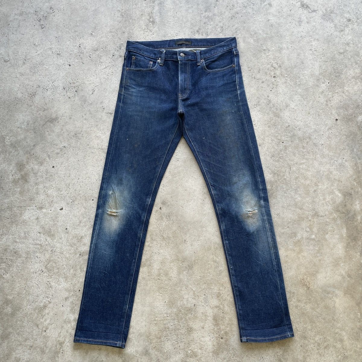Japanese Brand W32💥 Vintage Japan Skinny Distressed Jeans Selvedge Pants Size US 32 / EU 48 - 1 Thumbnail