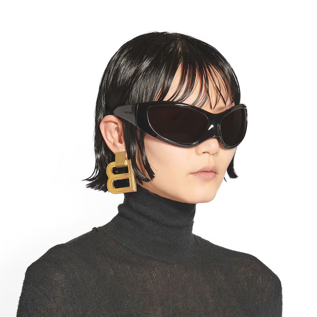 Balenciaga o1mt1gz0525 Size: OS / Skin XXL Cat Sunglasses in Black Size ONE SIZE - 6 Thumbnail