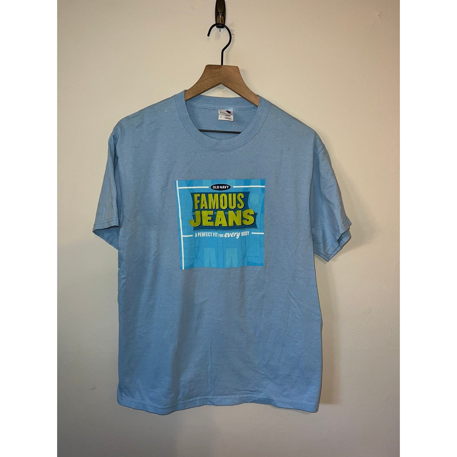 Fruit Of The Loom Y2K Old Navy Famous Jeans Shirt Perfect Fit Tee 2000s Large Size US L / EU 52-54 / 3 - 1 Thumbnail