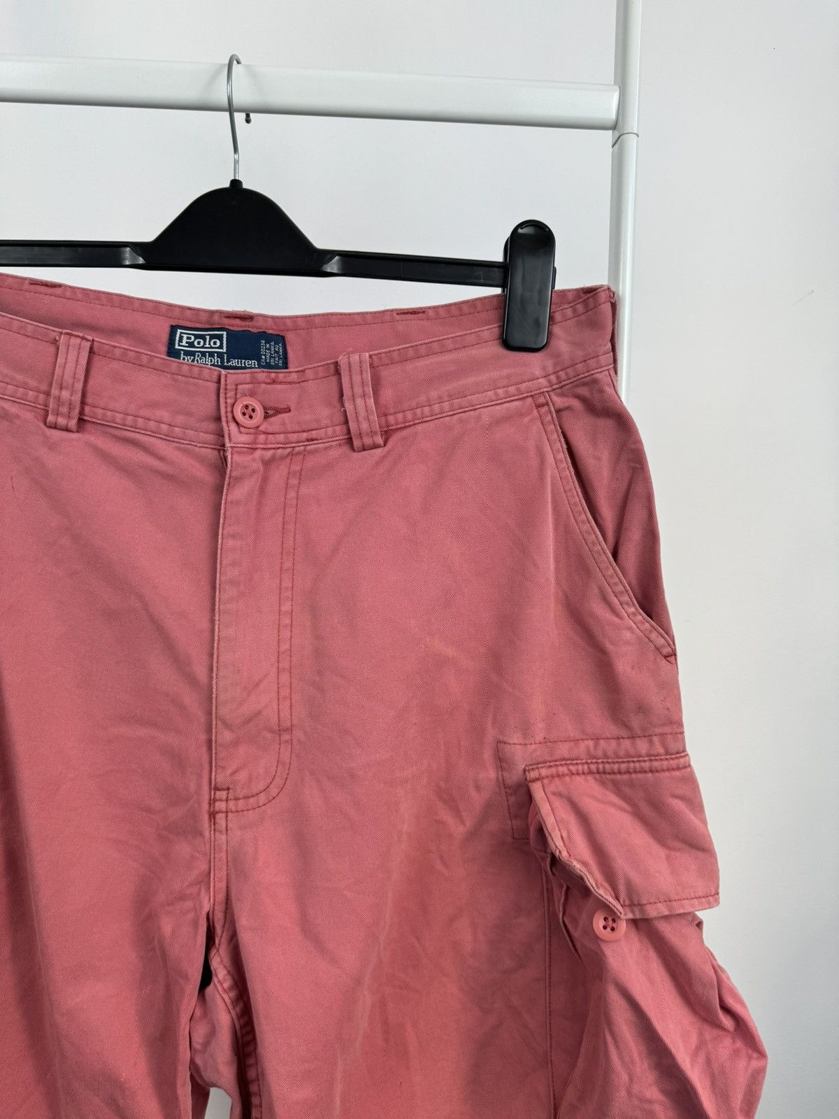 Vintage Vintage Polo Ralph Lauren Pink Cargo Shorts Size US 34 / EU 50 - 2 Thumbnail