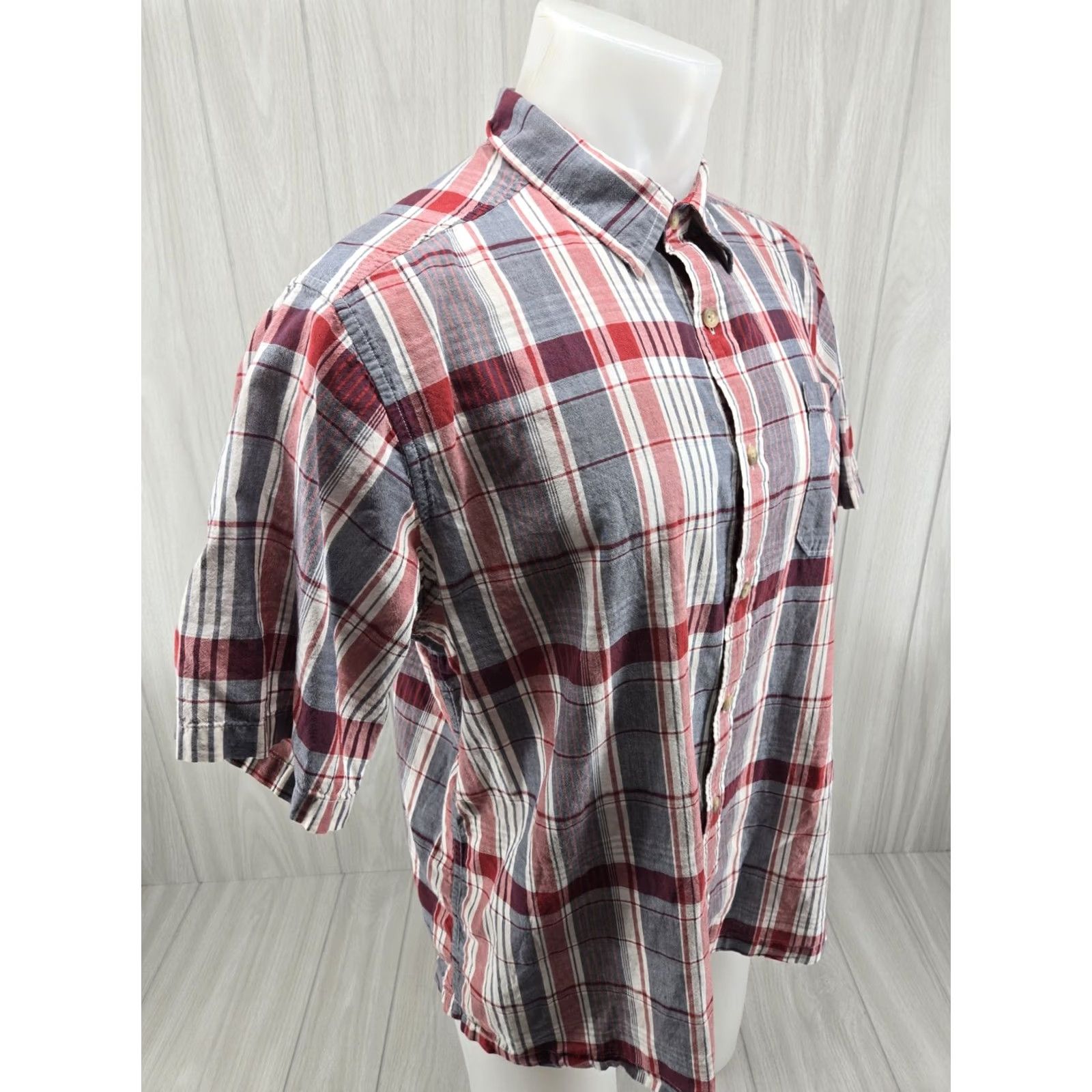 Mountain Khakis Mountain Khakis Plaid Shirt Men's L Button Front Red Cotton Casual Short Sleeve Size US L / EU 52-54 / 3 - 6 Thumbnail