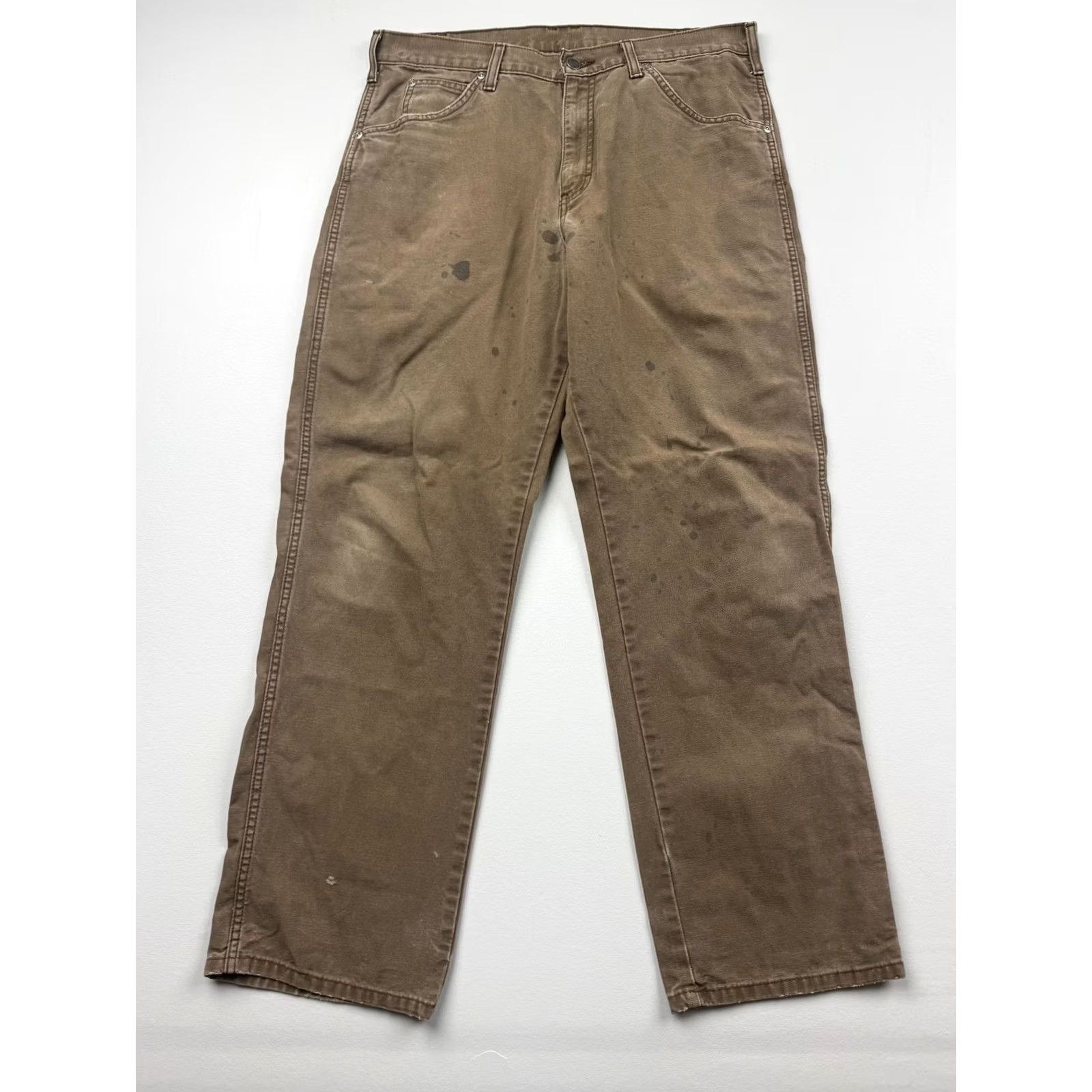 Dickies Dickies Brown Carpenter Pants Mens 34x30 Relaxed Fit Canvas Workwear Size US 34 / EU 50 - 2 Thumbnail