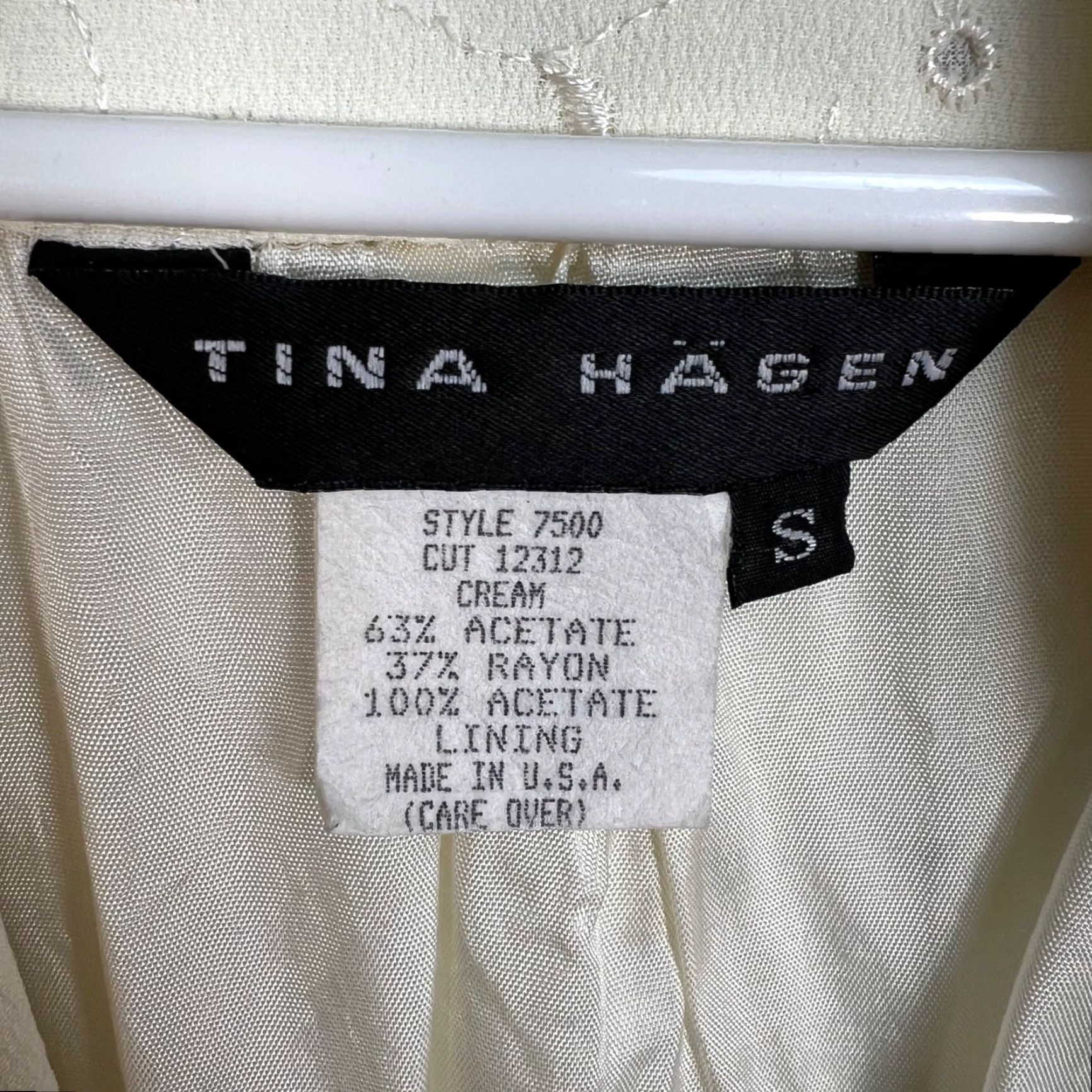 Vintage VINTAGE Tina Hagen Womens Blazer Size Small Cream Textured Jacket Made In USA Size S / US 4 / IT 40 - 3 Thumbnail