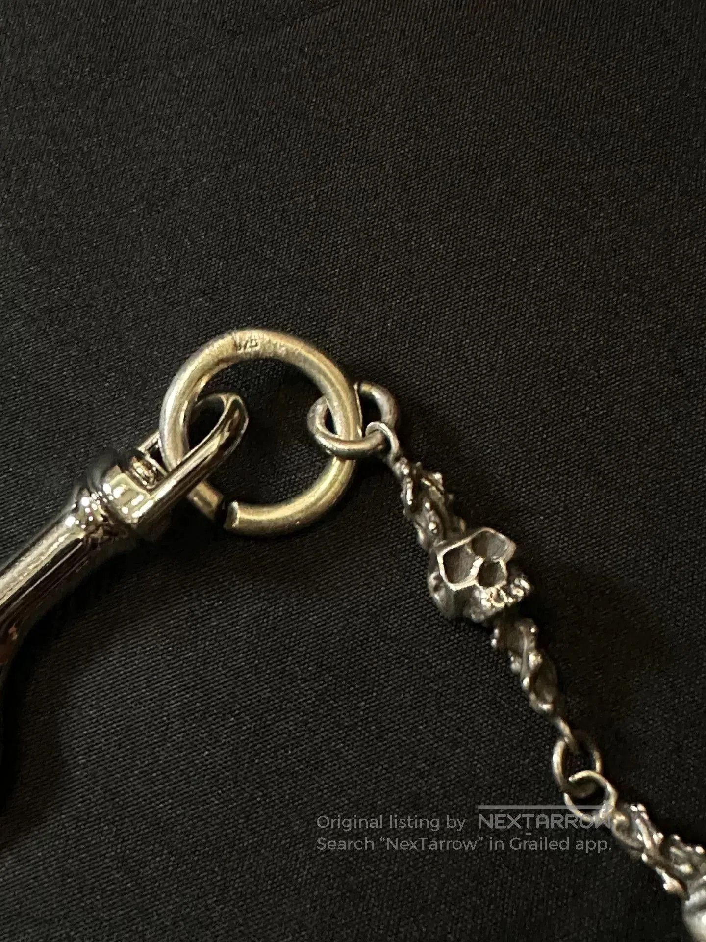 Vintage Vintage 80s Pure Silver Skull Pants Chain. Size ONE SIZE - 6 Thumbnail