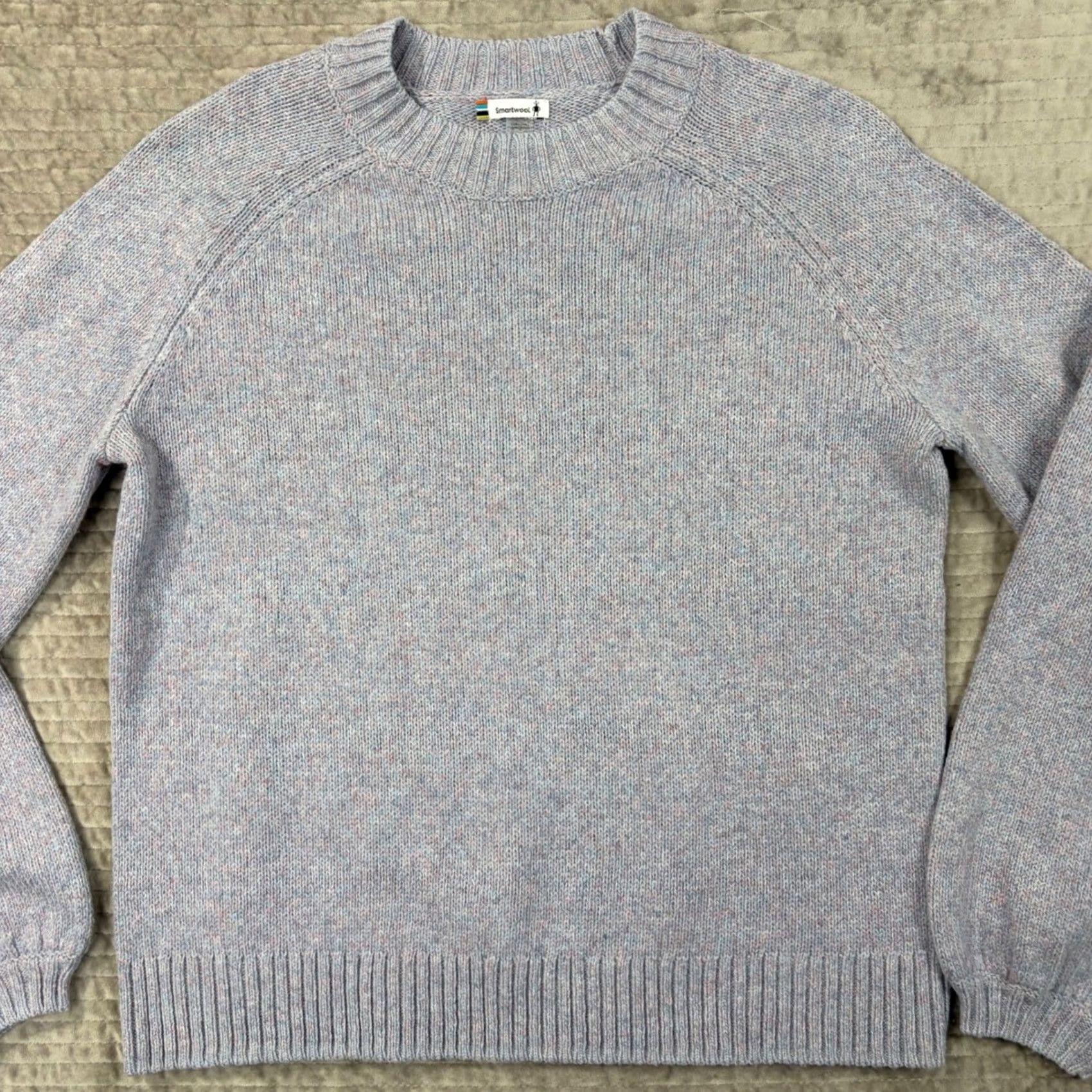 Smartwool SmartWool Womens Crewneck Sweater Blue Marled Wool Blend L Raglan Long Sleeve Pullover Casual Fall Winter Shirt Womens Size L / US 10 / IT 46 - 4 Thumbnail
