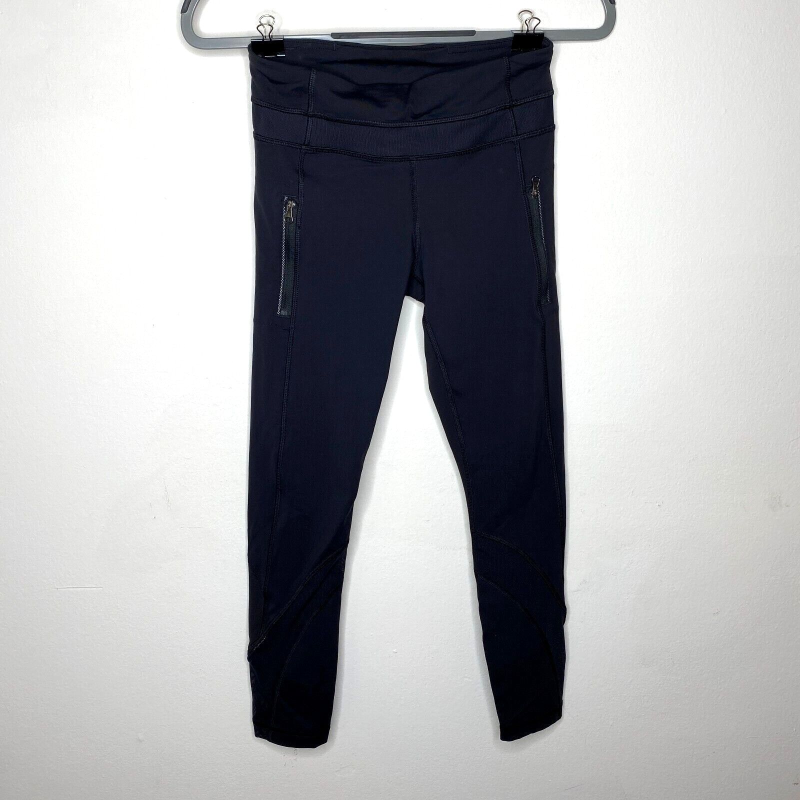 Lululemon Lululemon Black Side Zip Pockets Mesh Detail 7/8 Leggings 4 Size 27" / US 4 / IT 40 - 1 Thumbnail