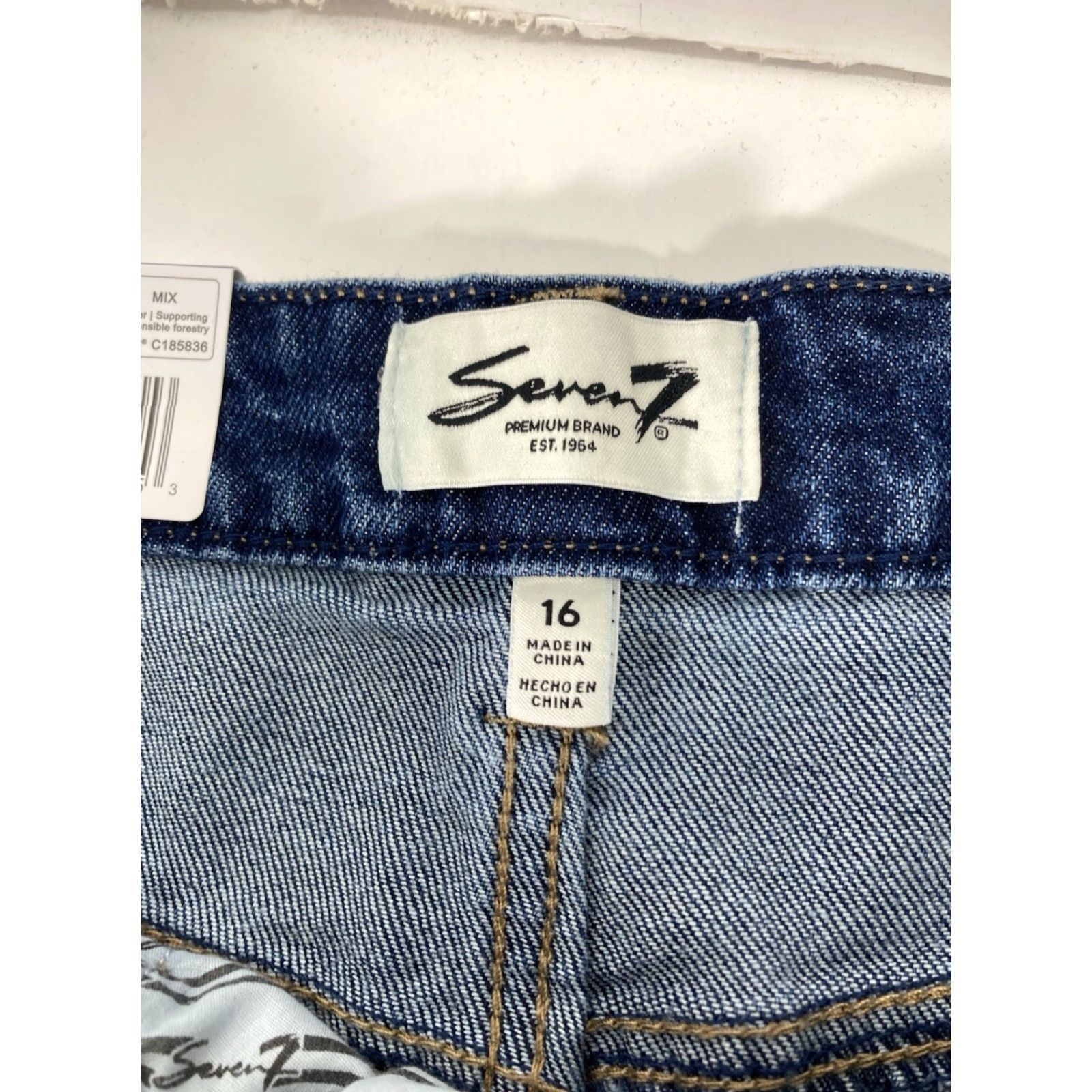 Vintage Seven7 Jeans Women Size 16 36X30 High Rise Stretch 90s Blue NWT Straight Size 38" / US 16 / IT 52 - 6 Thumbnail