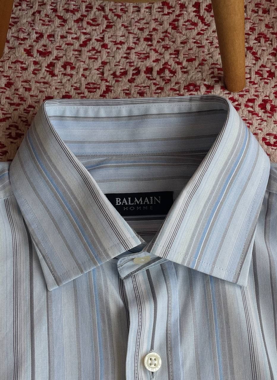 Balmain Balmain Homme Dress Shirt Blue French Cuff Size US M / EU 48-50 / 2 - 8 Thumbnail