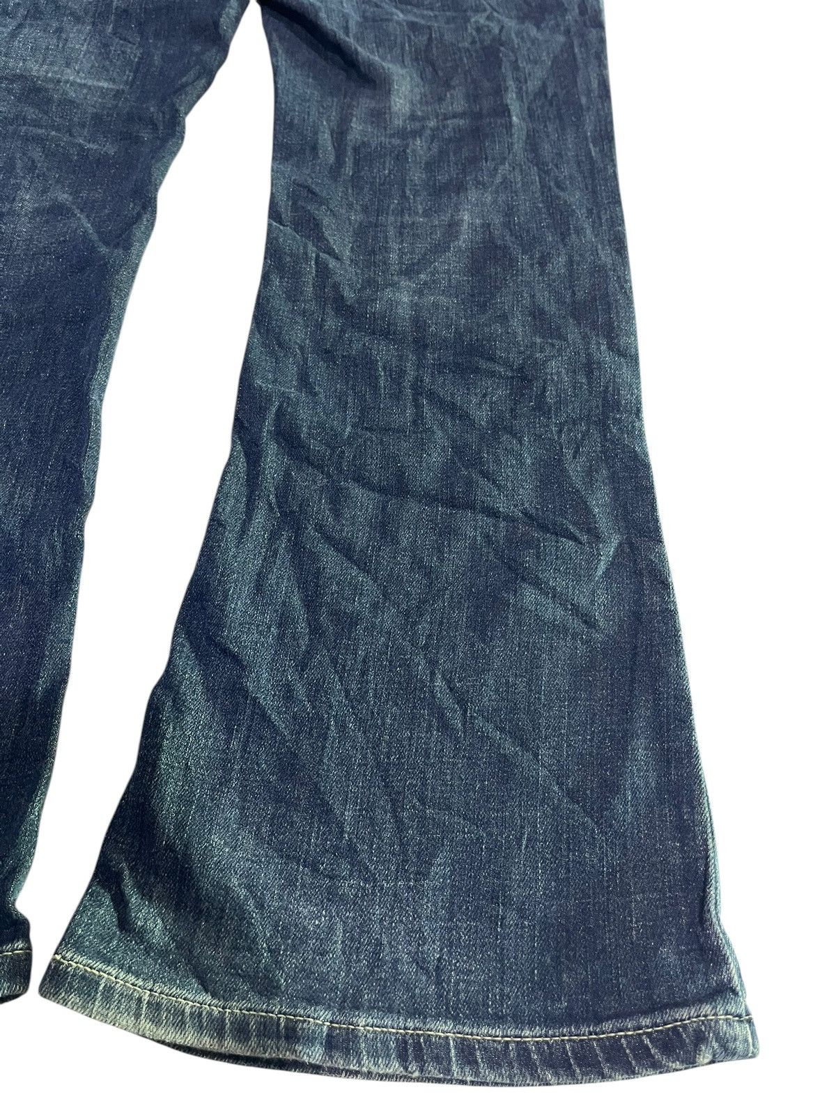 Japanese Brand 🇯🇵 FLARE Y2K C SEVENTEEN DENIM JEANS Size US 35 - 18 Thumbnail