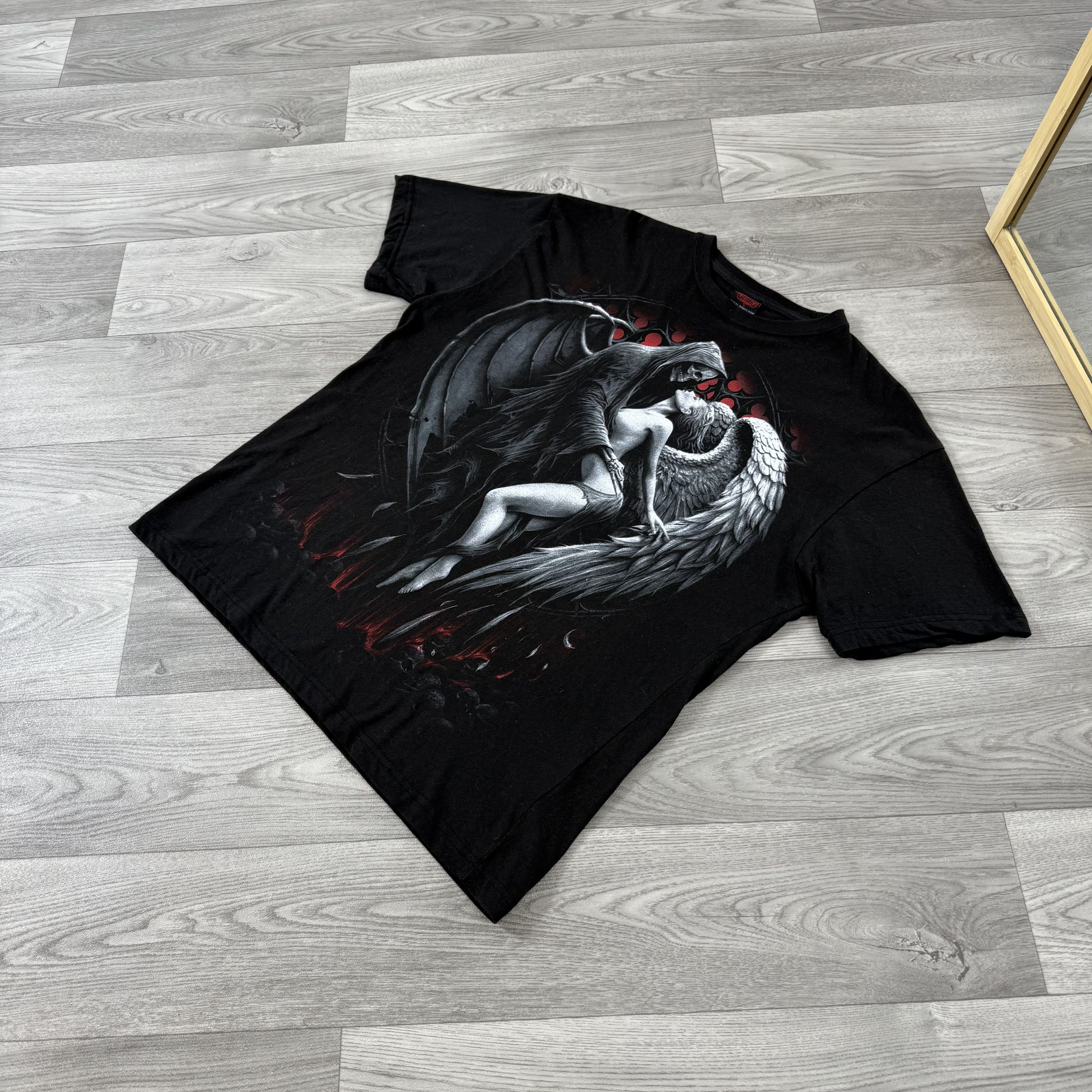 Vintage Vintage Spiral Death and Angel 90s Graphic Black Tee Shirt M Size US M / EU 48-50 / 2 - 5 Thumbnail