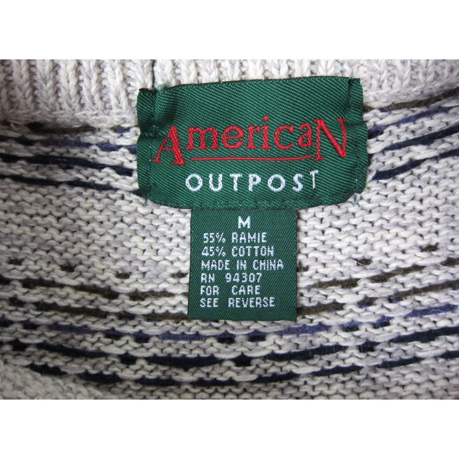 Vintage VINTAGE American Outpost Sweater Mens M Gray Diamond Crewneck Knit 90s Size US M / EU 48-50 / 2 - 3 Thumbnail