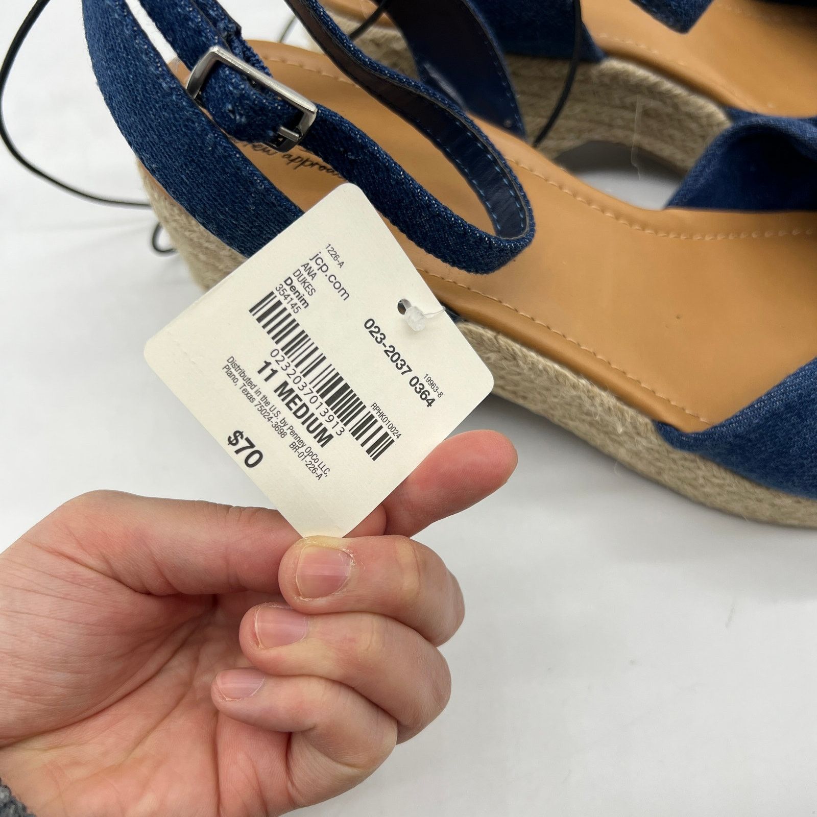Other a.n.a Womens Dukes Heeled Sandals Denim Blue Size 11M Size US 11 / IT 41 - 5 Thumbnail