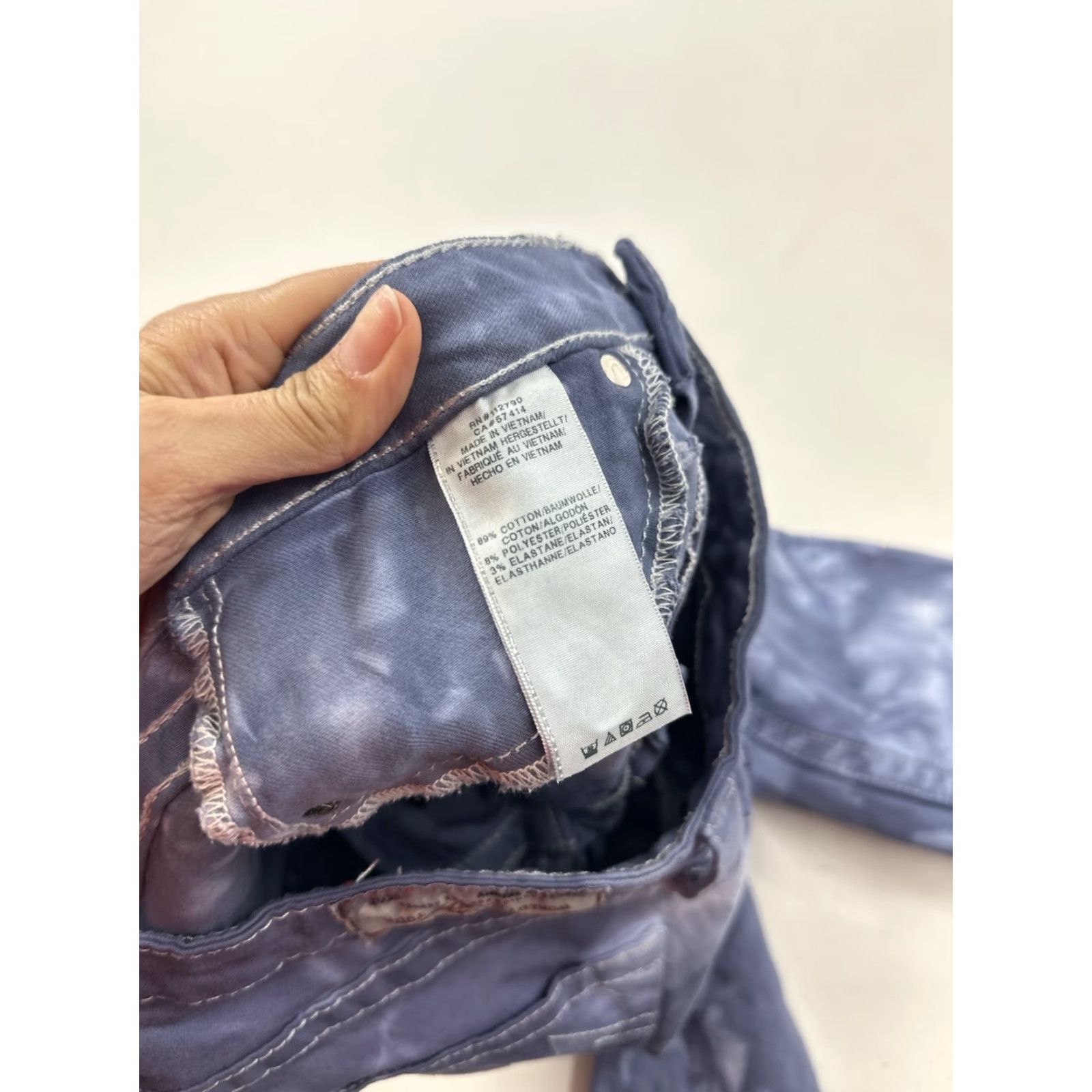 True Religion True Religion Jeans Women’s 27 Blue Tie Dye Indigo Skinny Jeans Stretch High Rise Slim Fit Capable Zip Button Closure Denim Shirt? Size 28" / US 6 / IT 42 - 4 Thumbnail