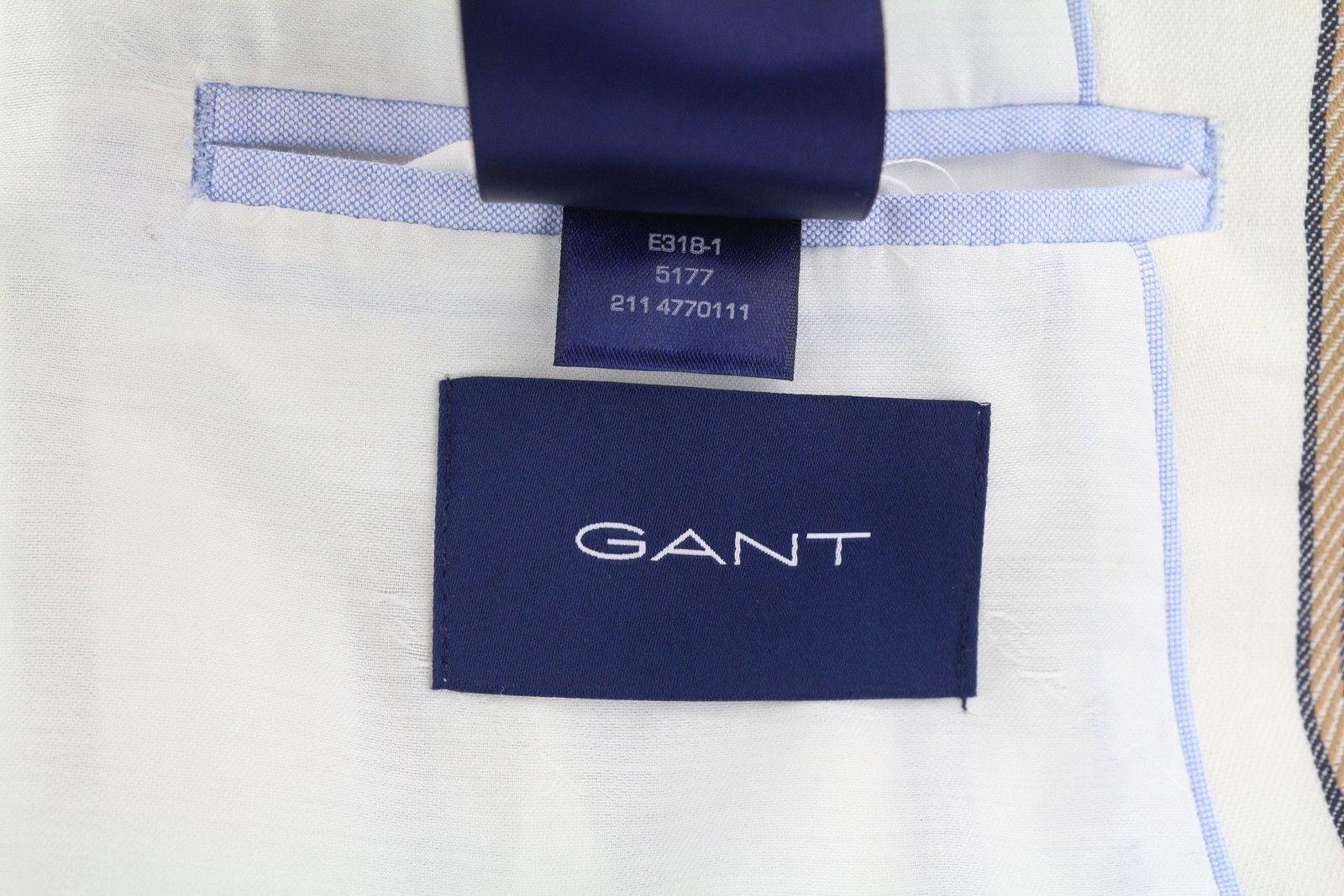 Gant STRIPE LINEN EU38 Off-White Linen Notch Blazer 85337 Size M / US 6-8 / IT 42-44 - 14 Thumbnail