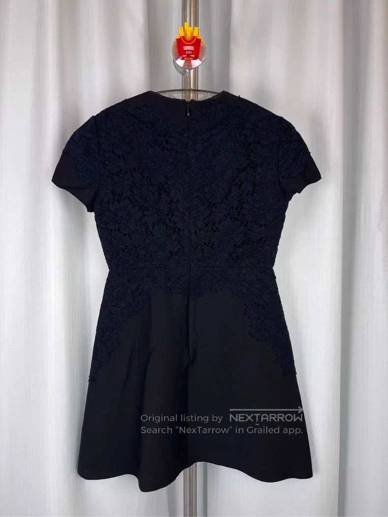 Valentino Valentino Lace wool dress in black and white patchwork Size M / US 6-8 / IT 42-44 - 2 Thumbnail