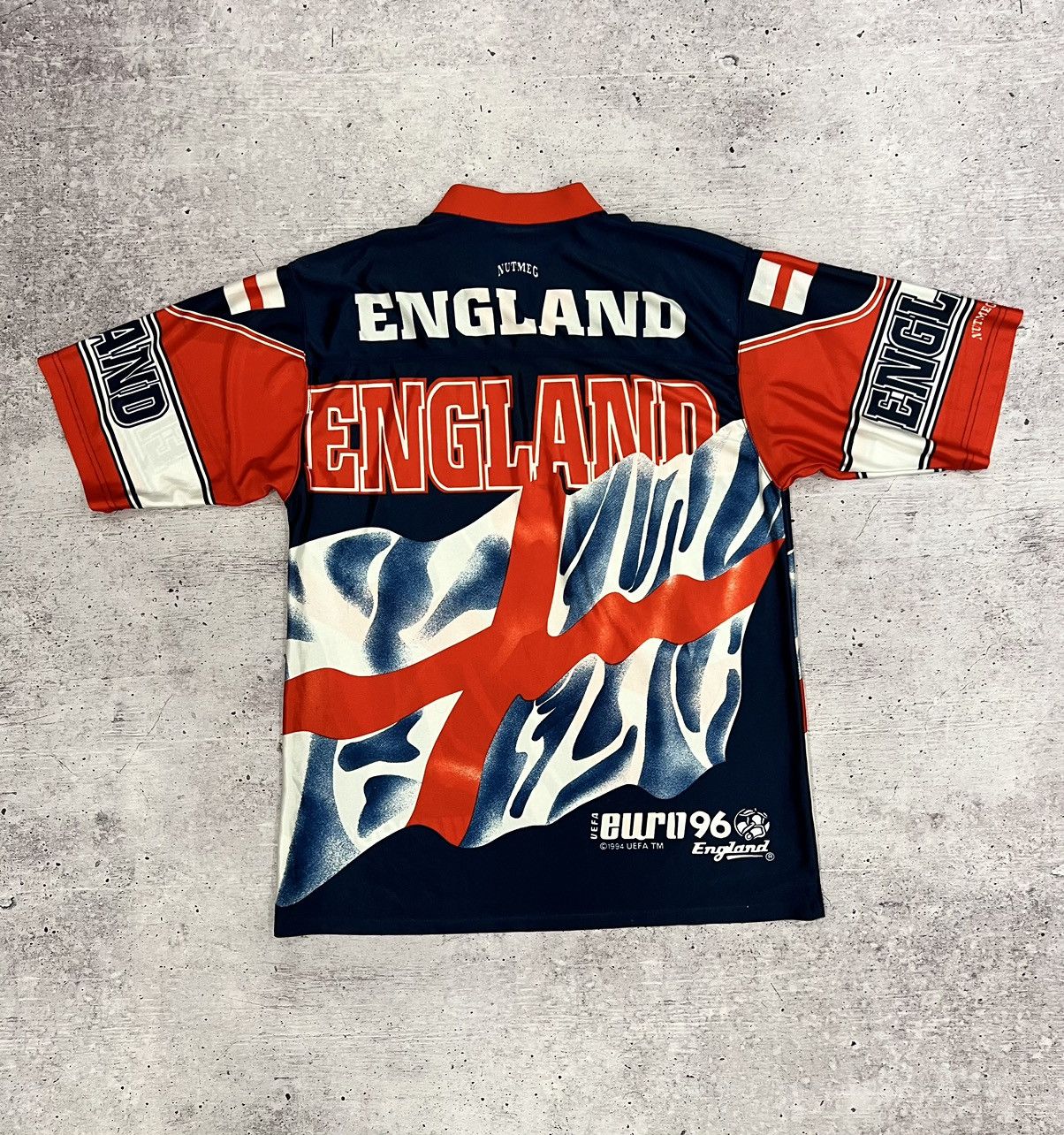 UEFA × Vintage 🩸RARE🩸Nutmeg Vintage England 1996 Euro UEFA Jersey Size US M / EU 48-50 / 2 - 4 Thumbnail