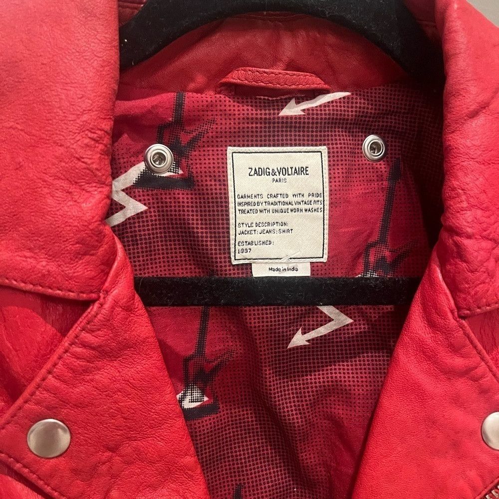 ZADIG & VOLTAIRE RED LEATHER JACKET