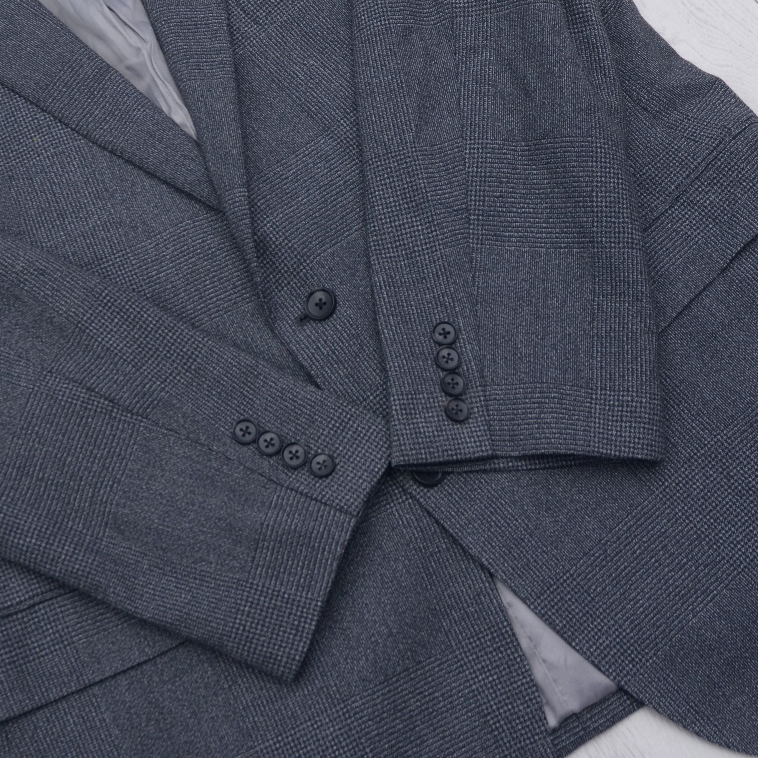 Ermenegildo Zegna Ermenegildo Zegna Tailored Fit Blazer size 58 Gray Check Size 54R - 7 Thumbnail