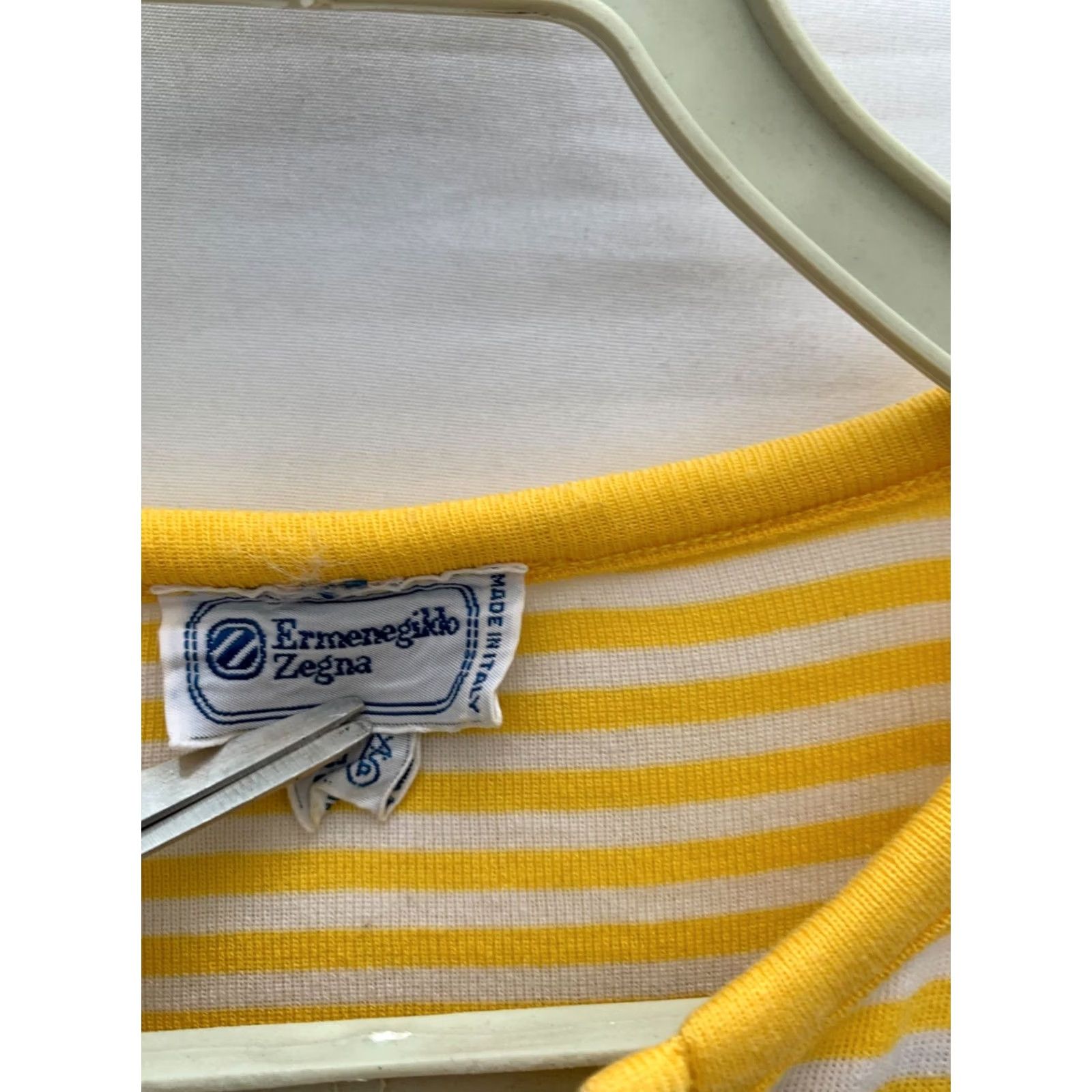 Ermenegildo Zegna VINTAGE Ermenegildo Zegna Striped Henley Shirt Mens S Yellow White Made in Italy Size US S / EU 44-46 / 1 - 3 Thumbnail