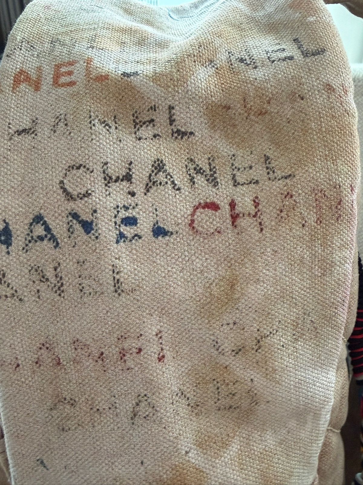 Chanel Chanel 2014 Art School Large Beige Graffiti Backpack Size ONE SIZE - 5 Thumbnail