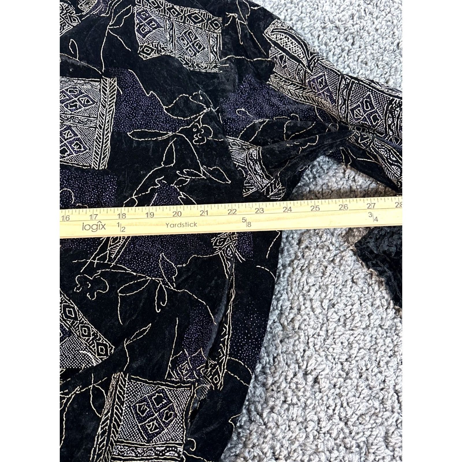 Velvet VINTAGE Gantos Jacket Womens L Black Bomber Velvet Abstract Cosby Psychedelic 90s Size L / US 10 / IT 46 - 3 Thumbnail