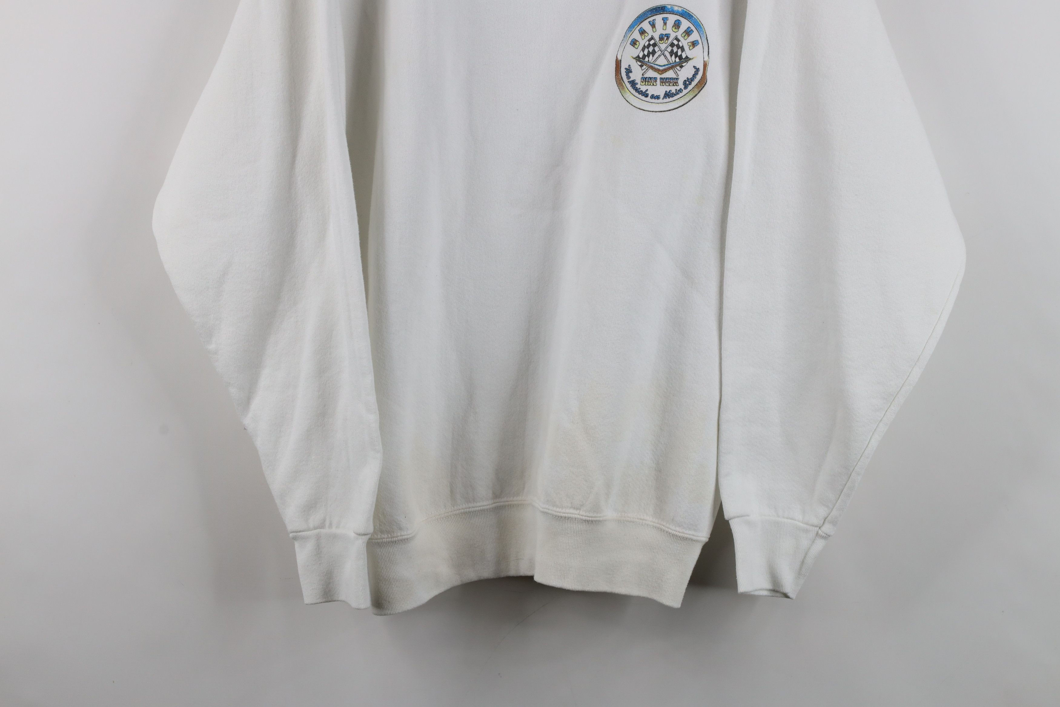 Vintage Vintage 90s 1997 Daytona Bike Week Motorcycle Sweatshirt USA Size US L / EU 52-54 / 3 - 3 Thumbnail