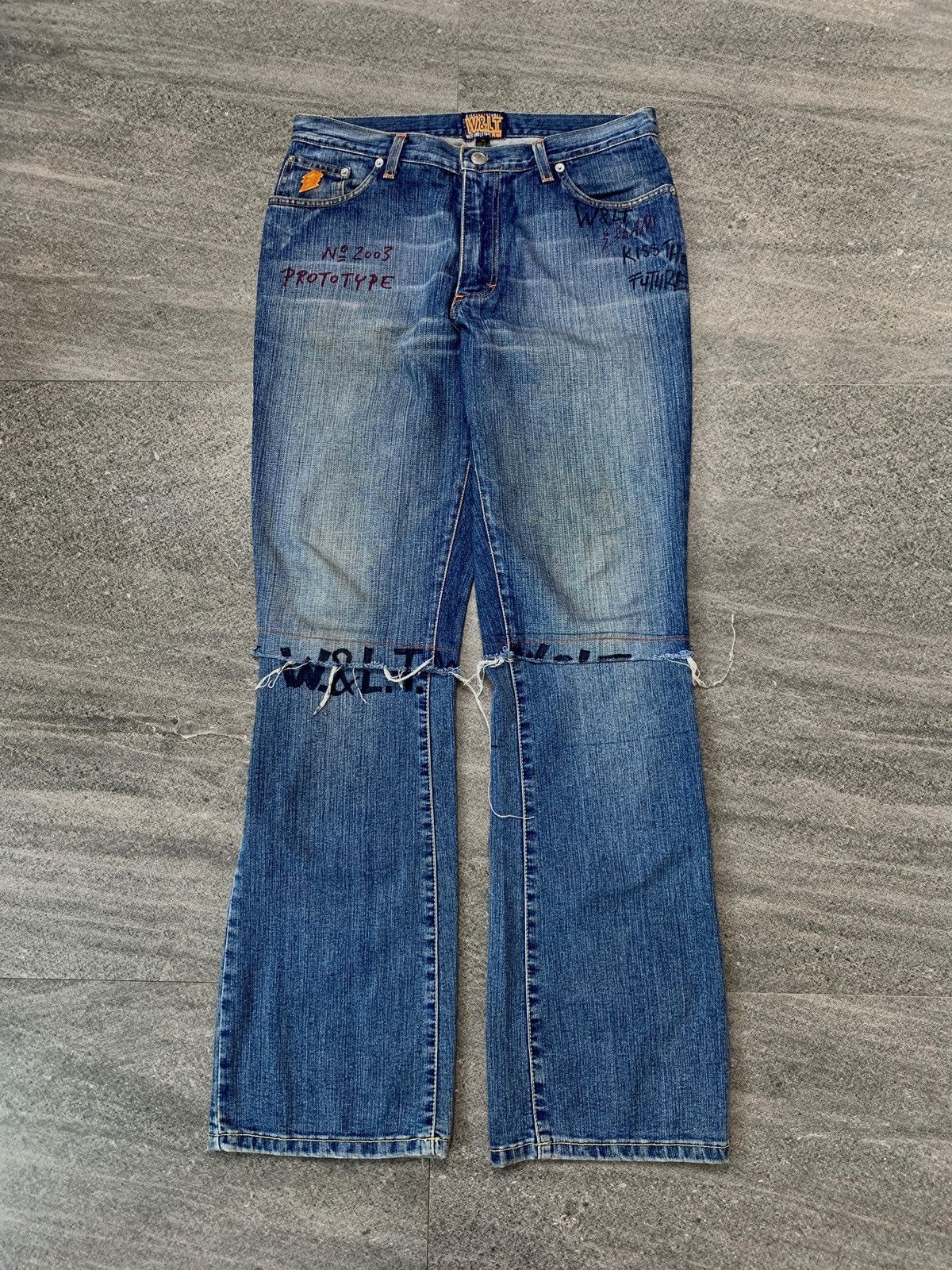 Walter Van Beirendonck FREE TAX! 2003 W&LT Reconstructed Bootcut Denim Jeans Size US 32 / EU 48 - 1 Thumbnail